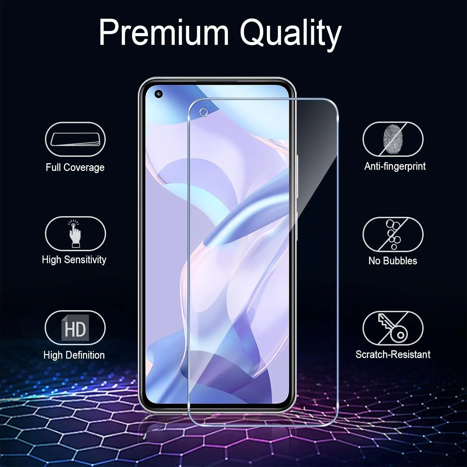محافظ صفحه نمایش شیشه ای حرارت دیده Vauki بسته 3 عددی برای گوشی شیائومی Mi 11 Lite 4G/5G/NE، فوق العاده مقاوم، HD فوق العاده شفاف، بدون حباب، شیشه با سختی 9H، 6.55 اینچ، شفاف محافظ صفحه نمایش شیشه ای حرارت دیده Vauki بسته 3 عددی برای گوشی شیائومی Mi 11 Lite 4G/5G/NE، فوق العاده مقاوم، HD فوق العاده شفاف، بدون حباب، شیشه با سختی 9H، 6.55 اینچ، شفاف