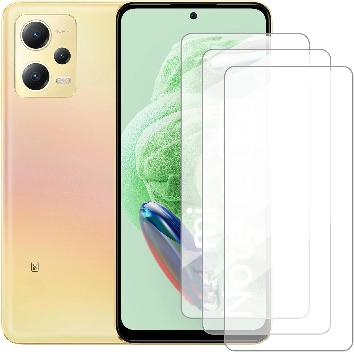 محافظ صفحه نمایش دامولون سازگار با شیائومی Redmi Note 12 5G (6.67 اینچ) [بسته 3 عددی] محافظ صفحه نمایش شیشه ای حرارت دیده مناسب برای شیائومی Poco X5 5G