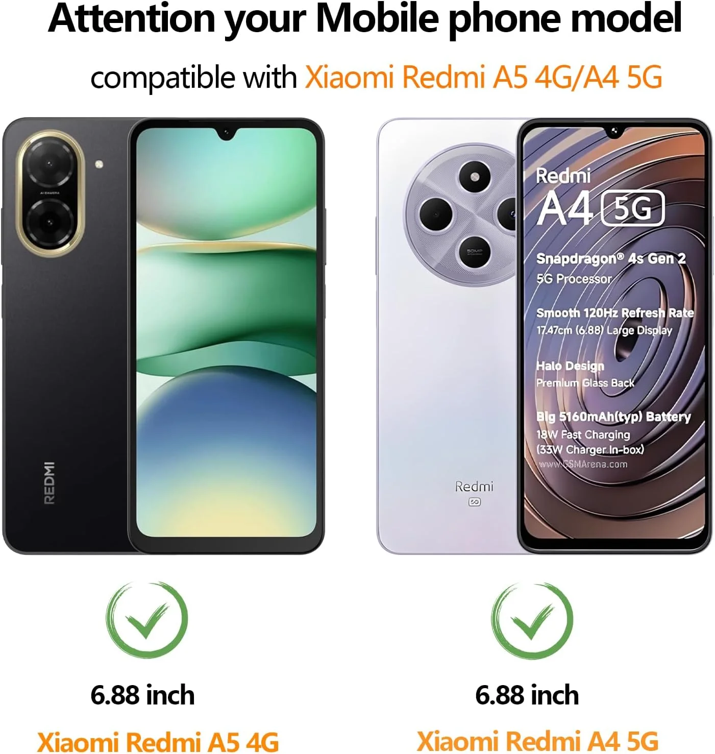 محافظ صفحه نمایش شیشه ای تمپرد Aiziki [2 عدد] برای شیائومی Redmi A4 5G، شفافیت HD، ضد خش، ضد اثر انگشت، پوشش کامل با سختی 9H برای شیائومی Redmi A4 5G