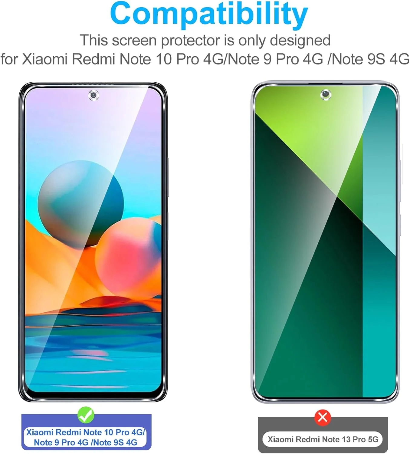 محافظ صفحه نمایش شیشه ای حرارت دیده Viojrlra [3 عدد] برای گوشی های شیائومی Redmi Note 10 Pro/Note 9 Pro/Note 9S 4G، محافظ صفحه نمایش با سختی 9H، محافظ صفحه نمایش فوق العاده مقاوم، وضوح HD، بدون حباب، ضد خش