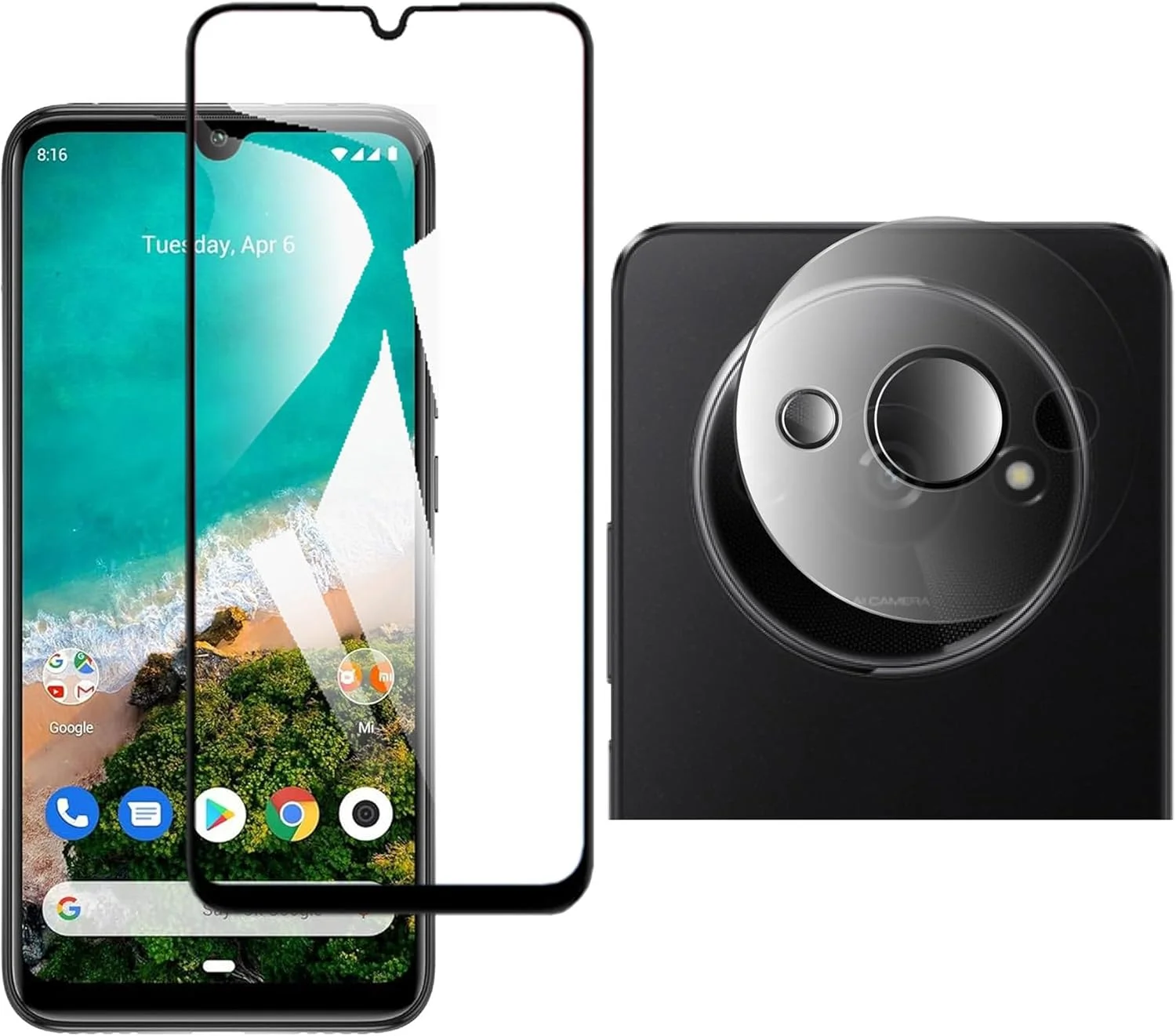 محافظ صفحه نمایش 5D بوراق برای شیائومی Mi A3، پوشش کامل، شیشه حرارت دیده فوق العاده HD 9H، نصب آسان محافظ صفحه نمایش برای شیائومی Mi A3