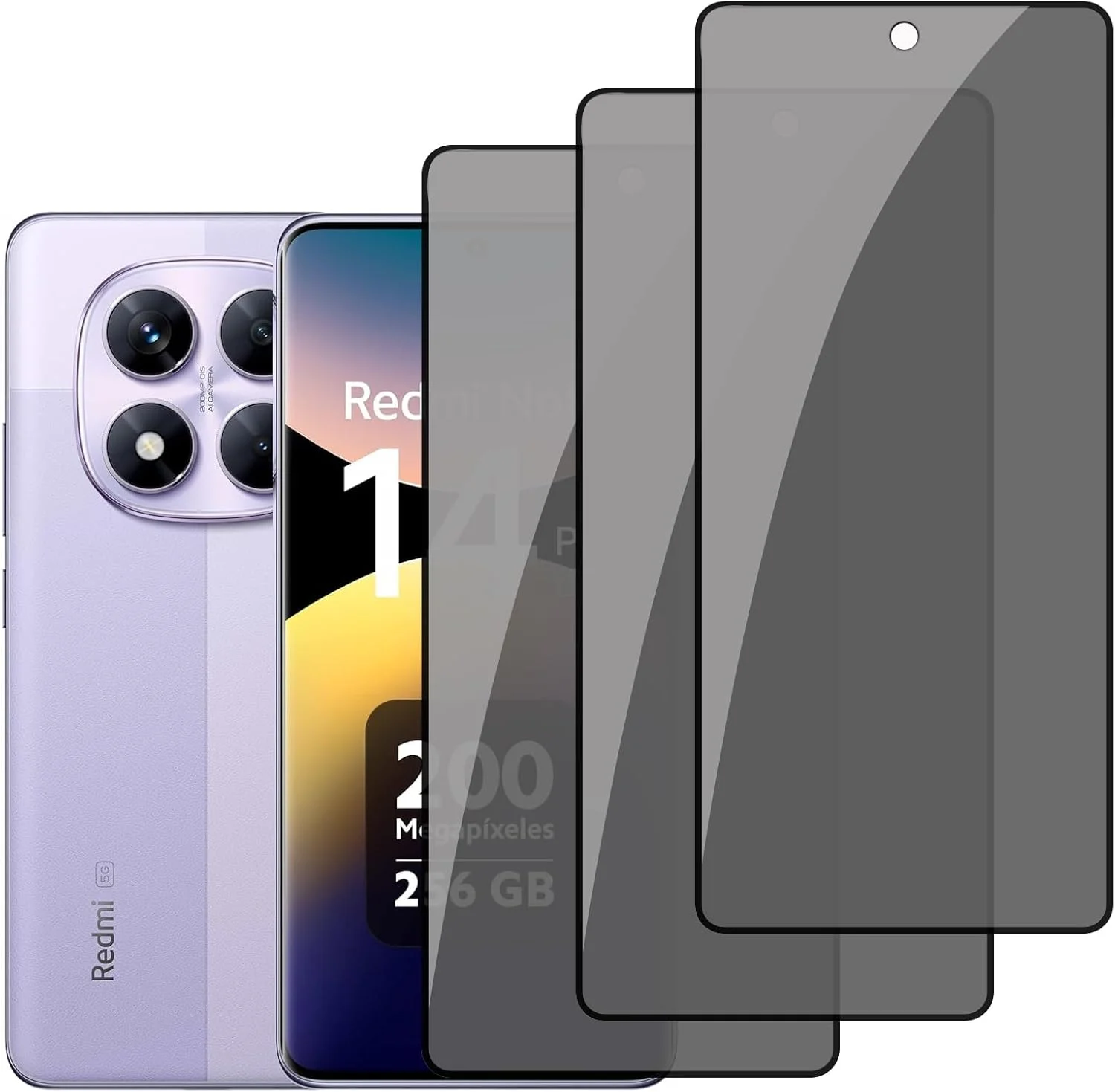 بسته 3 عددی محافظ صفحه نمایش شیشه ای حرارت دیده برای گوشی شیائومی Redmi Note 14 Pro 5G (6.67 اینچ)، ضد فشار، محافظ صفحه نمایش لبه به لبه، بدون حباب