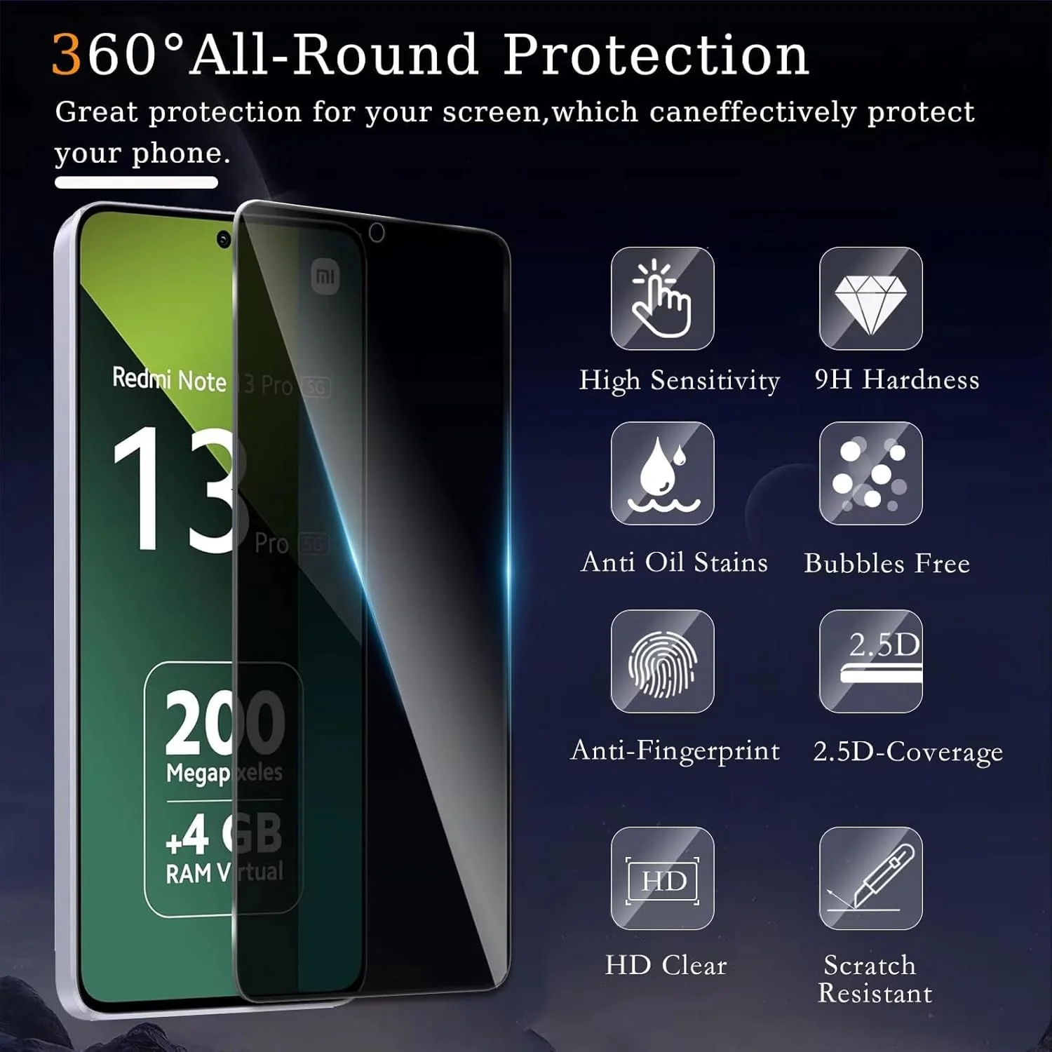 بسته 3 عددی محافظ صفحه نمایش شیشه ای حرارت دیده برای گوشی شیائومی Redmi Note 14 Pro 5G (6.67 اینچ)، ضد فشار، محافظ صفحه نمایش لبه به لبه، بدون حباب بسته 3 عددی محافظ صفحه نمایش شیشه ای حرارت دیده برای گوشی شیائومی Redmi Note 14 Pro 5G (6.67 اینچ)، ضد فشار، محافظ صفحه نمایش لبه به لبه، بدون حباب