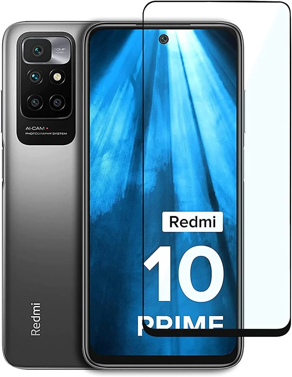 محافظ صفحه نمایش شیشه ای حرارت دیده با پوشش کامل و چسب کامل لبه به لبه Muzz برای شیائومی ردمی 10 پرایم (مشکی)