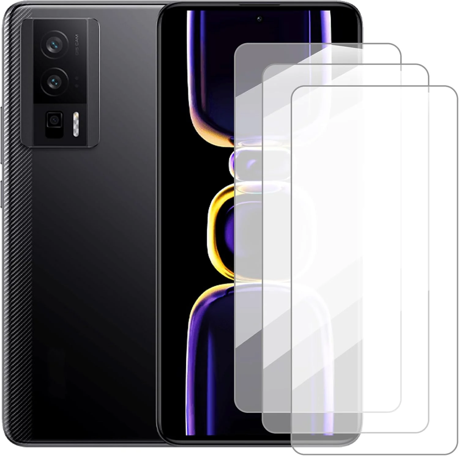 محافظ صفحه نمایش دامولون سازگار با شیائومی Redmi K60 (6.67 اینچ) [بسته 3 عددی] محافظ صفحه شیشه ای حرارت دیده مناسب برای شیائومی Redmi K60 Pro