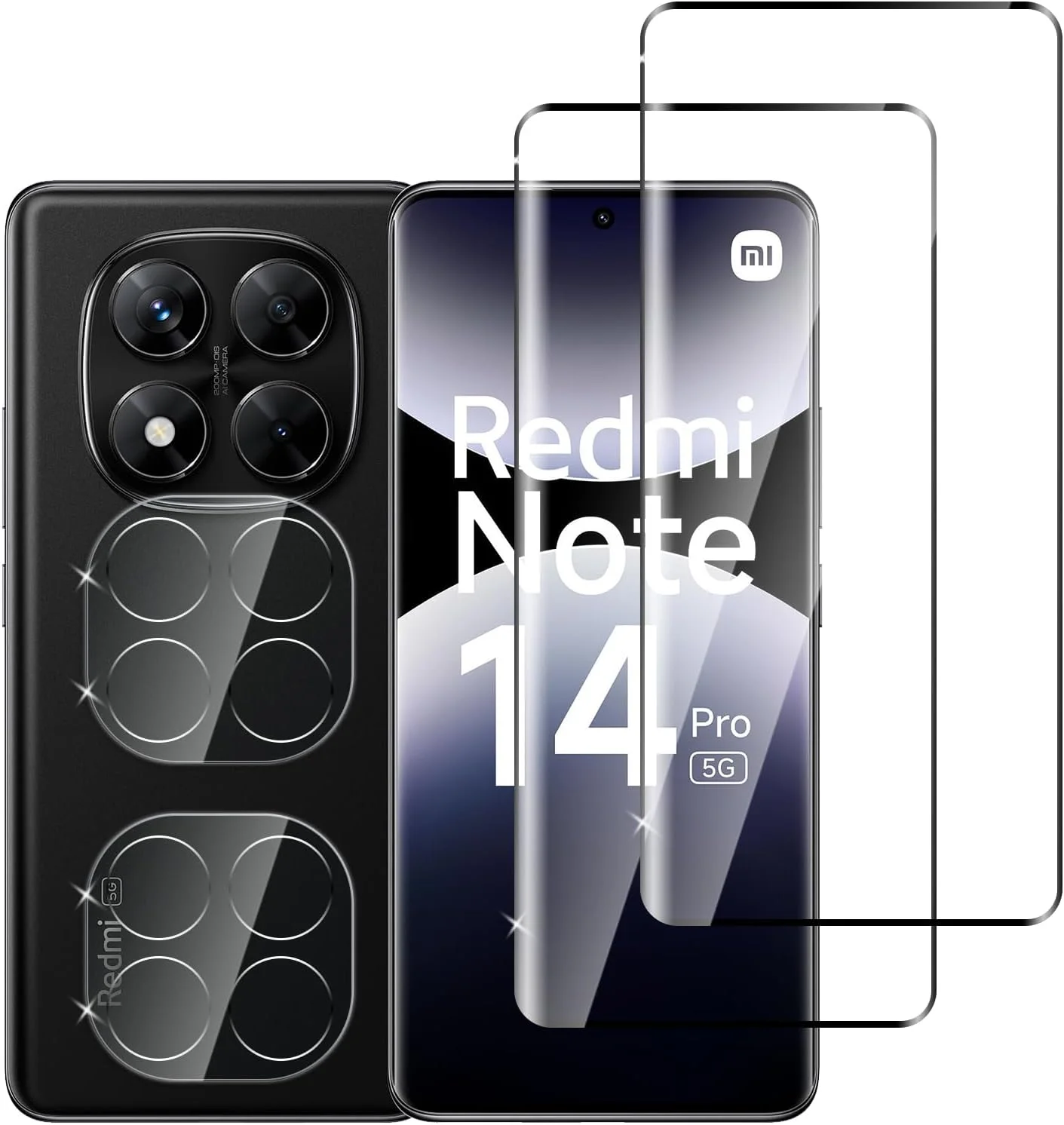 بسته 2 عددی محافظ صفحه نمایش شیشه ای حرارت دیده QZJinch به همراه 2 عدد محافظ لنز دوربین برای گوشی شیائومی ردمی نوت 14 پرو 5G، پوشش کامل سه بعدی، شیشه محافظ HD، سختی 9H، ضد روغن، ضد اثر انگشت، بدون حباب، حساسیت بالا، تشخیص اثر انگشت بسته 2 عددی محافظ صفحه نمایش شیشه ای حرارت دیده QZJinch به همراه 2 عدد محافظ لنز دوربین برای گوشی شیائومی ردمی نوت 14 پرو 5G، پوشش کامل سه بعدی، شیشه محافظ HD، سختی 9H، ضد روغن، ضد اثر انگشت، بدون حباب، حساسیت بالا، تشخیص اثر انگشت