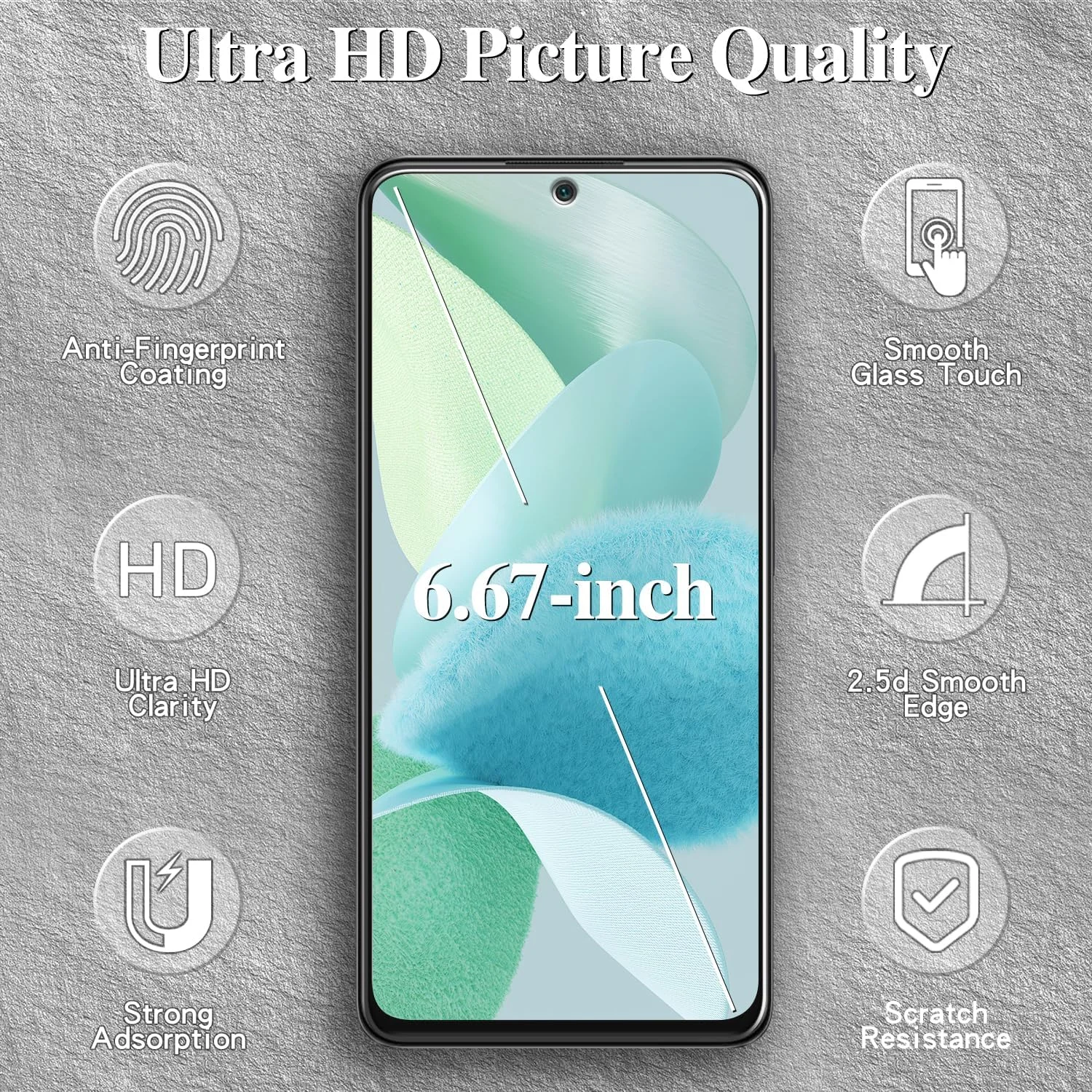 محافظ صفحه نمایش [بسته 3 عددی] Kesuwe برای گوشی شیائومی Redmi Note 12 Pro 4G، شیشه حرارت دیده، ضد خش، سختی 9H، فوق العاده مقاوم، بدون حباب، سازگار با قاب، نصب آسان