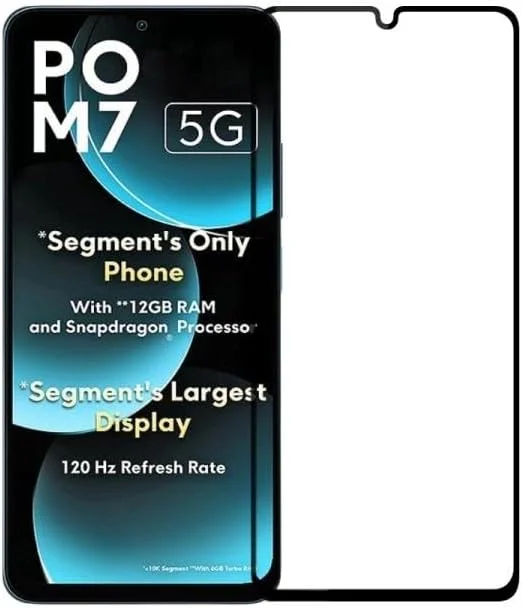 محافظ صفحه نمایش 5D بوراق برای شیائومی پوکو M7، پوشش کامل، شیشه حرارت دیده 9H با کیفیت Ultra HD، نصب آسان برای شیائومی پوکو M7