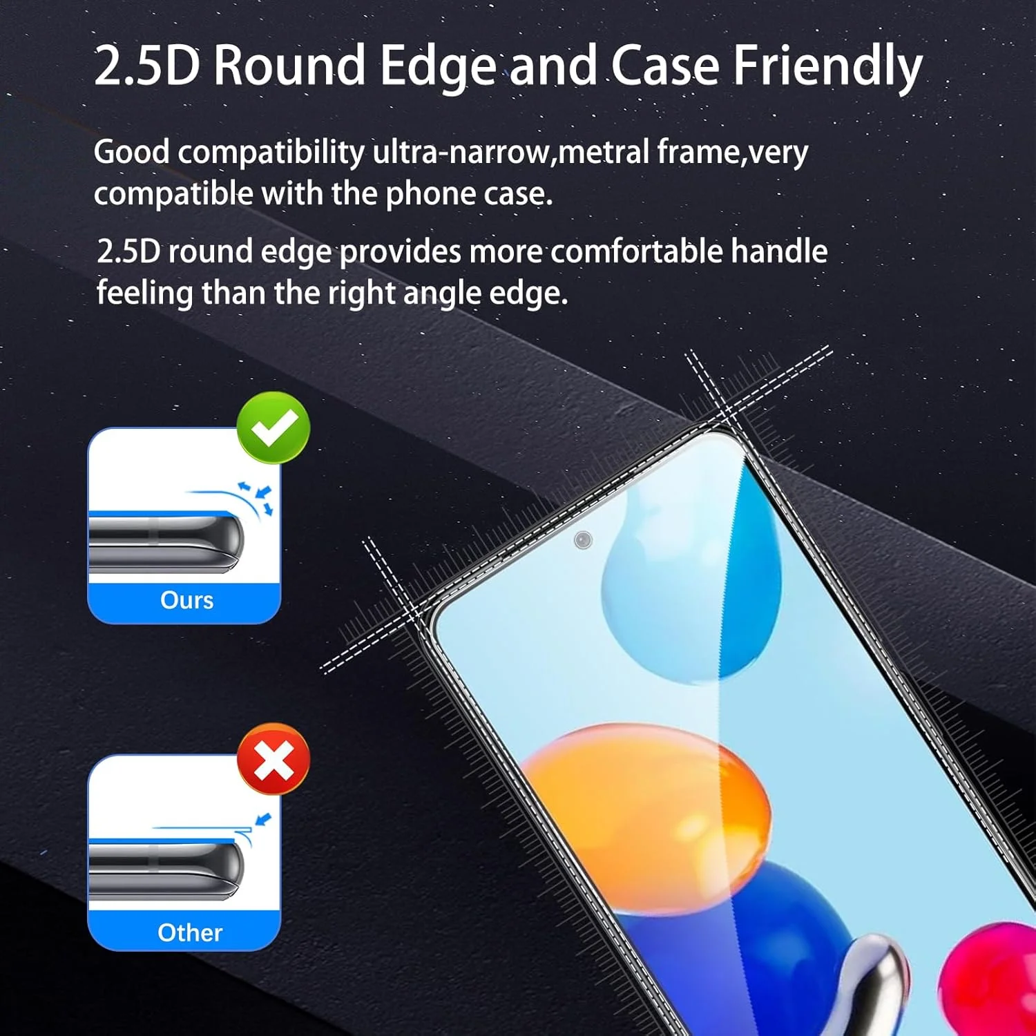 محافظ صفحه نمایش حریم خصوصی [بسته 2+2] برای شیائومی ردمی نوت 11/11S، فیلم شیشه ای حرارت دیده ضد جاسوسی، تشخیص اثر انگشت، سختی 9H، ضد خش، ضد اثر انگشت