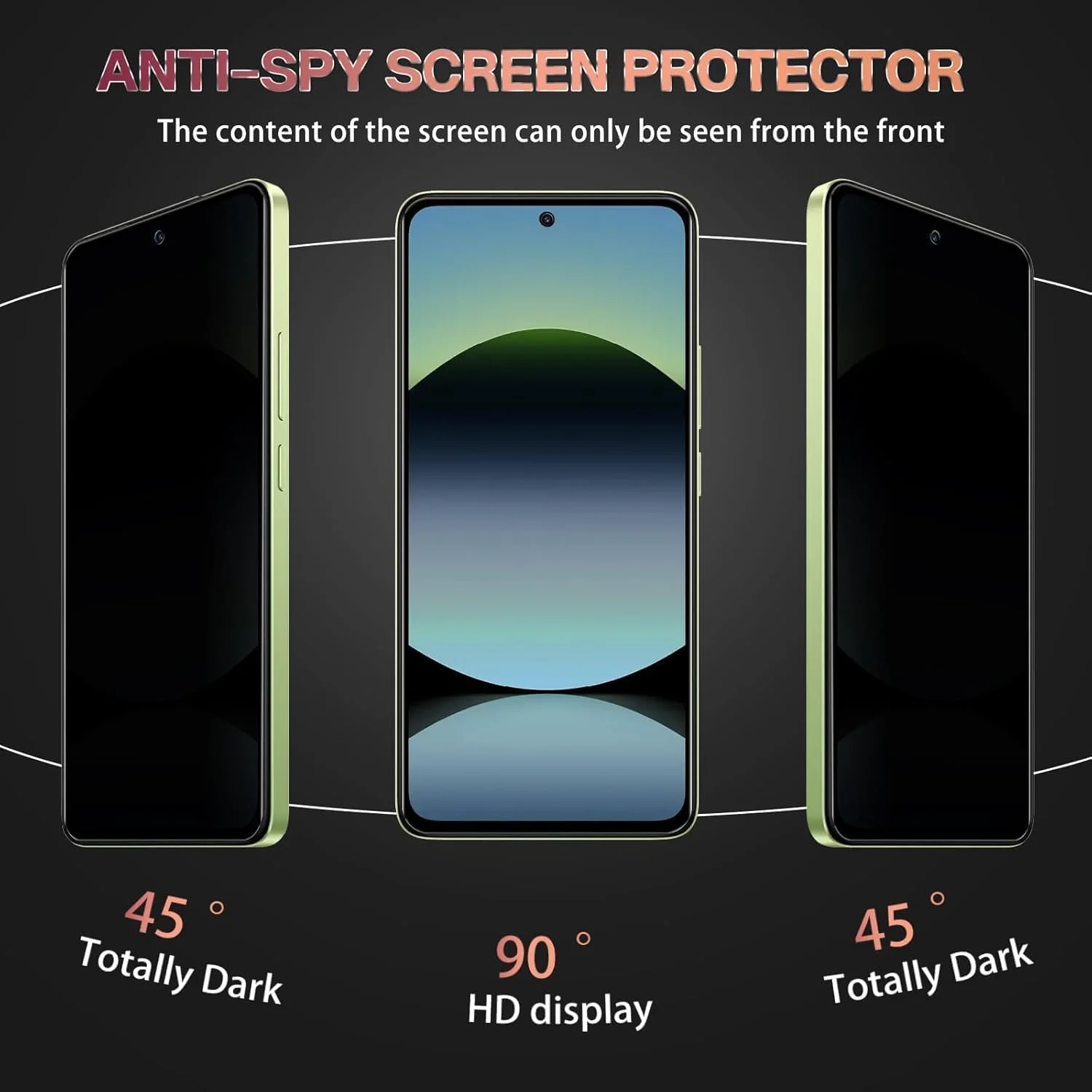 [بسته 2 عددی] محافظ صفحه نمایش ضد جاسوسی سازگار با Xiaomi Poco M7 4G - محافظ صفحه شیشه ای حریم خصوصی، فیلم شیشه ای سخت شده سه بعدی، محافظ ضد خش ضد نگاه دزدکی با سختی 9H