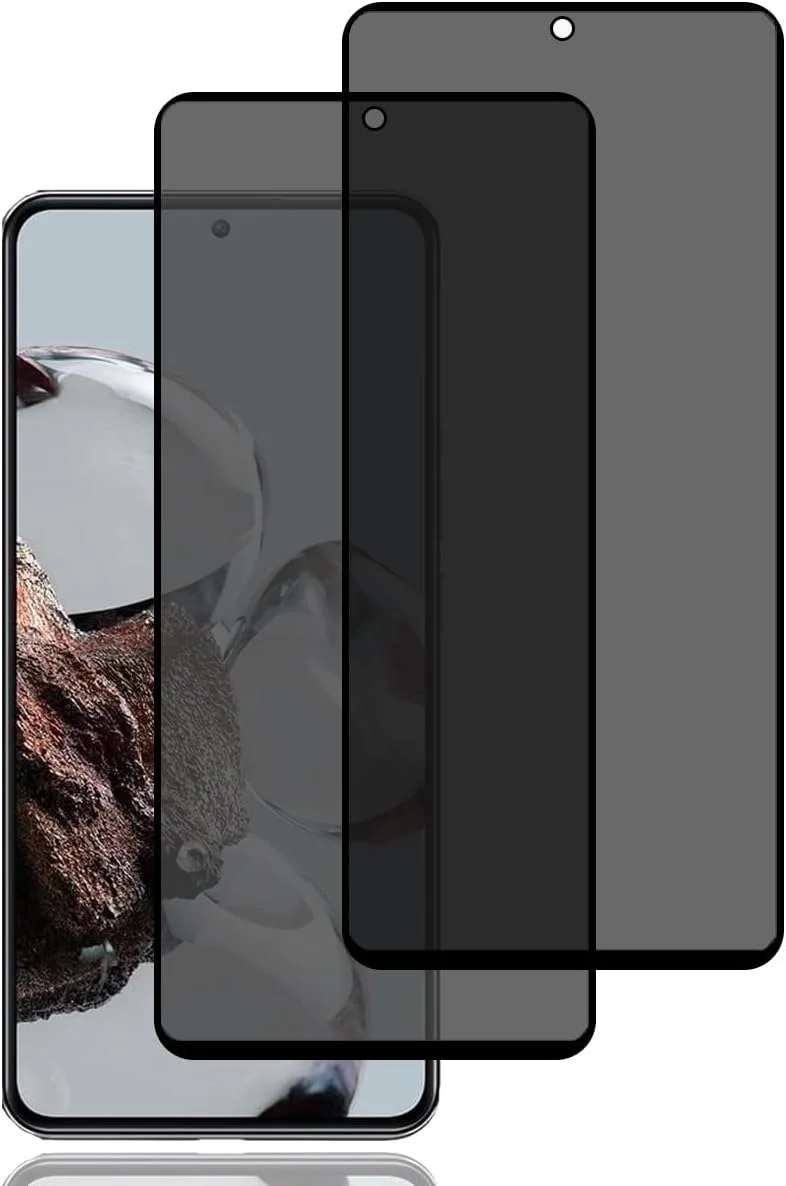 محافظ صفحه نمایش حریم خصوصی برای شیائومی 12T/شیائومی 12T Pro [بسته 2 عددی]، فیلم شیشه ای حرارت دیده ضد جاسوسی، سختی 9H، ضد خش، ضد اثر انگشت، حساسیت بالا، محافظ صفحه نمایش ضد جاسوسی برای شیائومی 12T/12T Pro