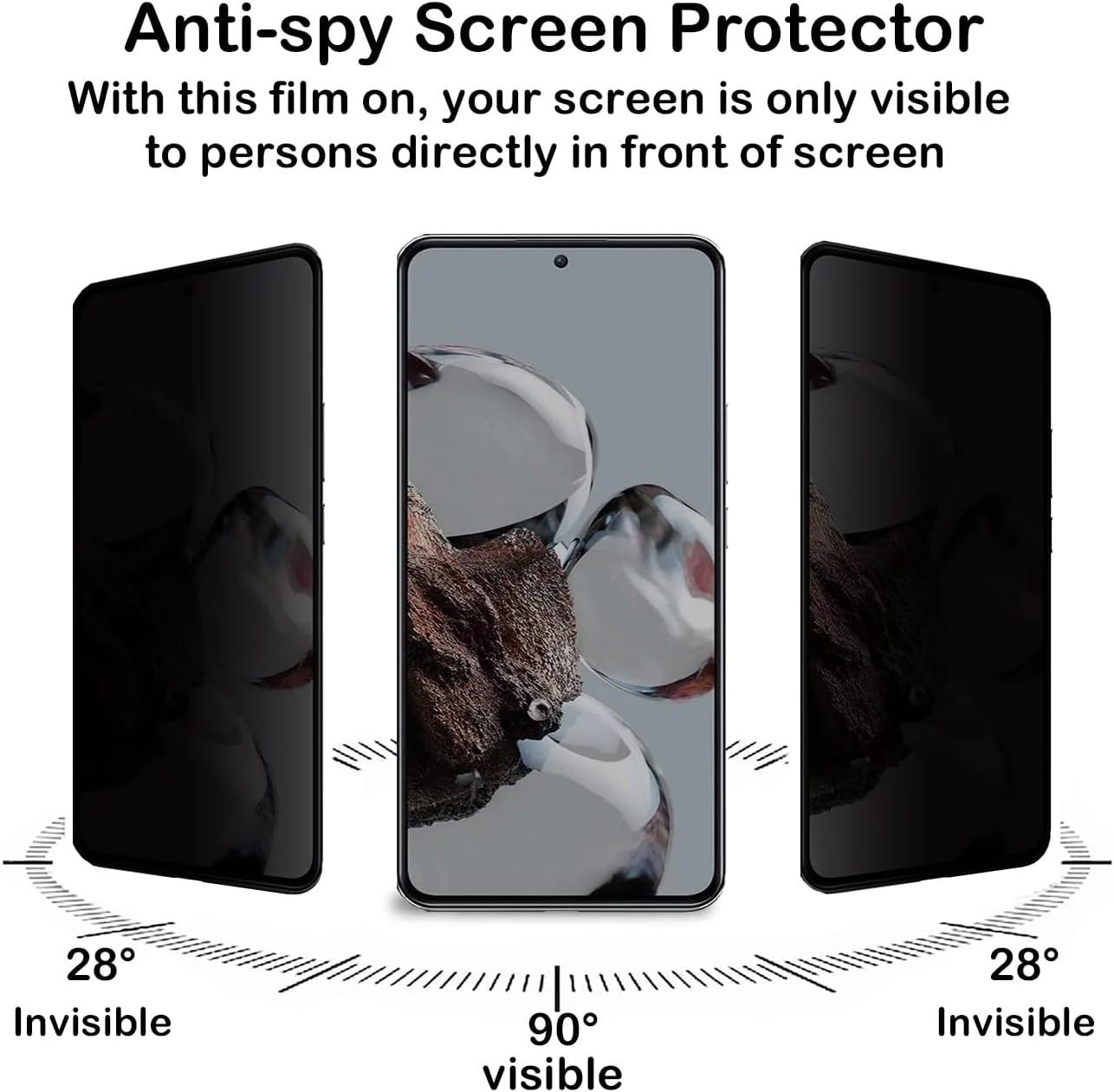 محافظ صفحه نمایش حریم خصوصی برای شیائومی 12T/شیائومی 12T Pro [بسته 2 عددی]، فیلم شیشه ای حرارت دیده ضد جاسوسی، سختی 9H، ضد خش، ضد اثر انگشت، حساسیت بالا، محافظ صفحه نمایش ضد جاسوسی برای شیائومی 12T/12T Pro