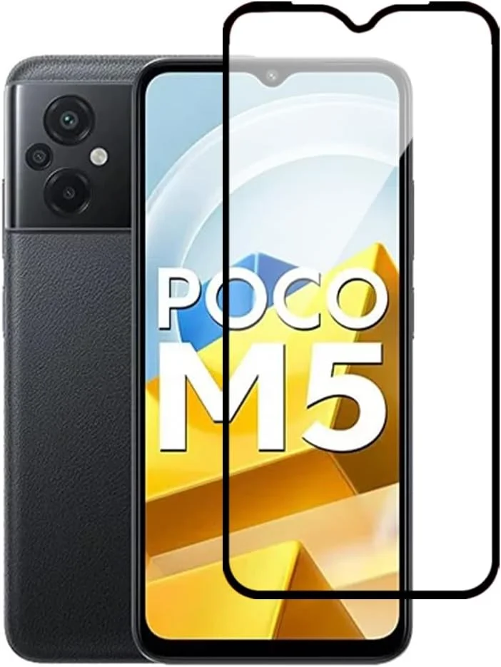 Gadget Shield Screen Protector For Xiaomi Poco M5 9H Hardness Tempered Glass Film, Bubble Free Easy Installation, Full Coverage, Anti Scratch And Touch Sensitive