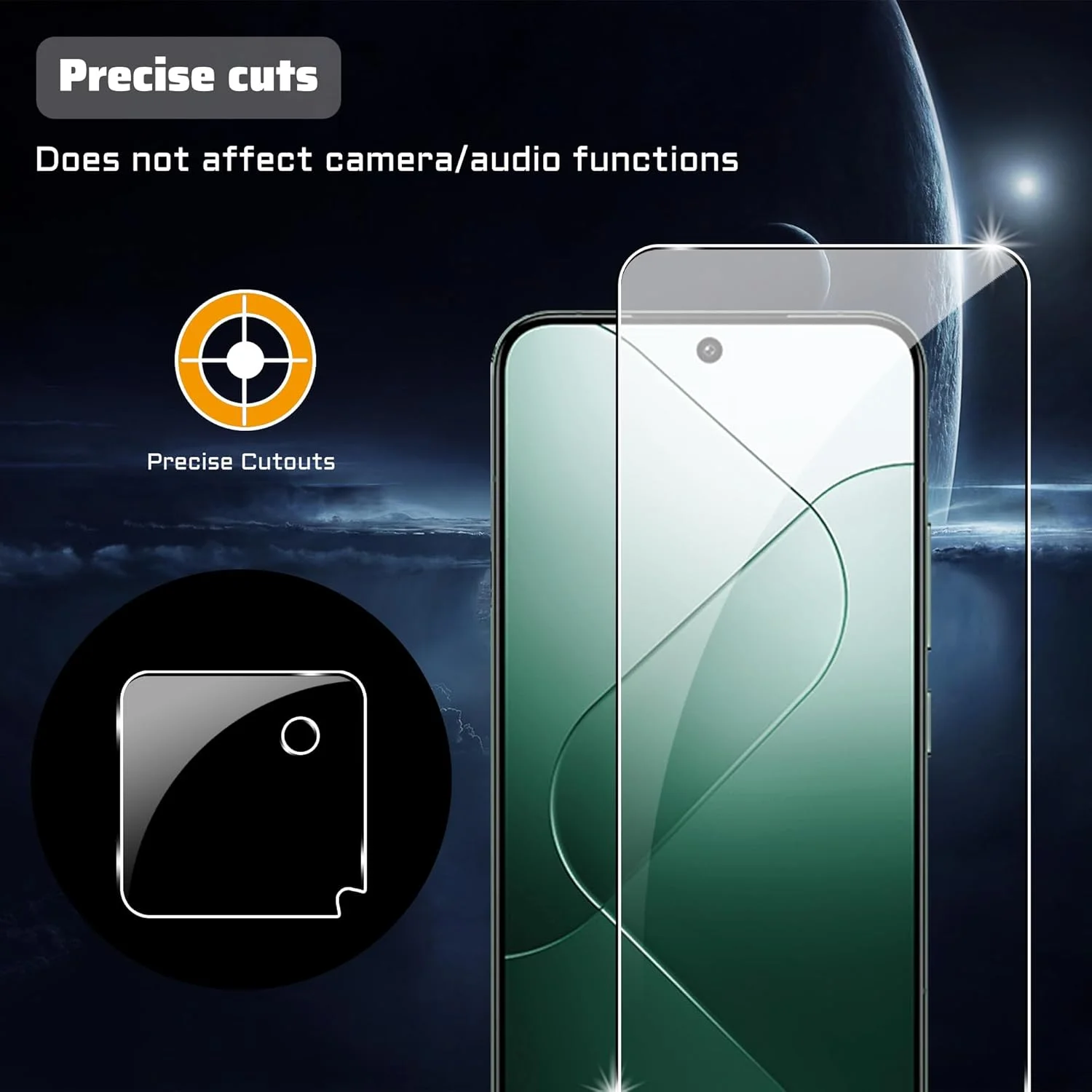 Lemxiee Screen Protector for Xiaomi 14 Tempered Glass [Pack of 2 + 2] Camera Protection + HD 9H Hardness Screen Protector Film Screen Protector for Xiaomi 14