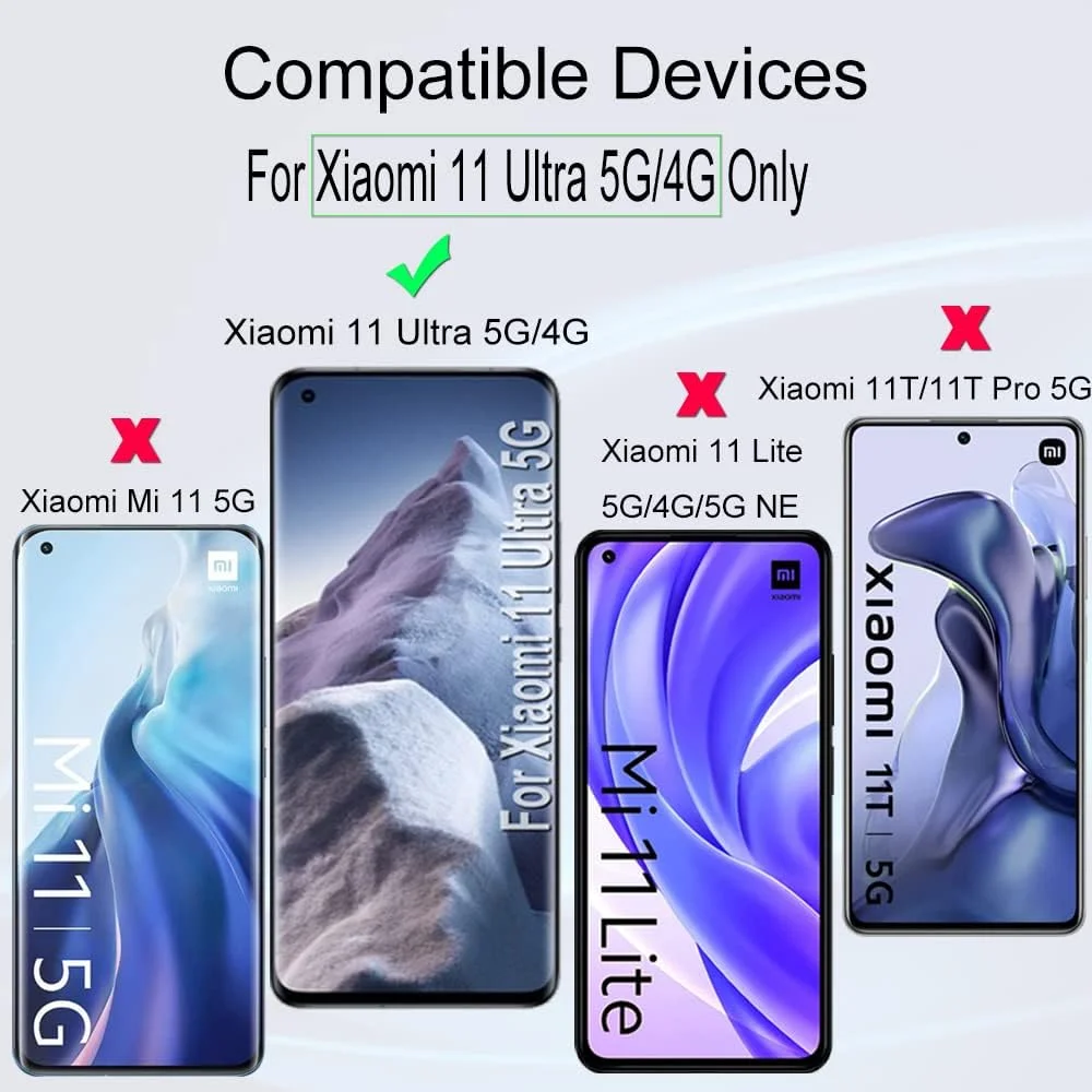 محافظ صفحه نمایش [بسته 2 عددی] IBYWIND برای شیائومی Mi 11 Ultra 5G/4G، [محافظ لنز دوربین (جنس فلزی)] [محافظ پشت گوشی فیبر کربن] [پشتیبانی از اثر انگشت درون صفحه نمایش] [بدون حباب]