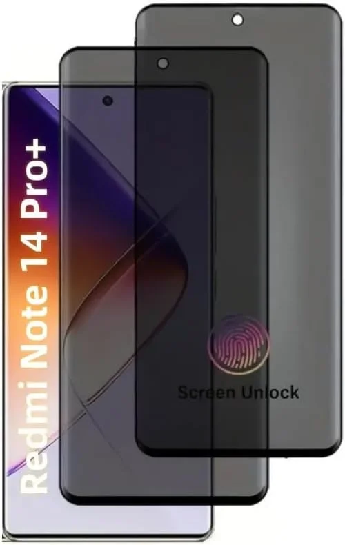 محافظ صفحه نمایش مات حریم خصوصی برای گوشی شیائومی Redmi Note 14 Pro+ 5G، ضد جاسوسی، ضد خش، پوشش کامل، فیلم نرم TPU، روکش مات سرامیکی انعطاف پذیر (شیشه حرارت دیده نیست) Redmi Note 14 Pro Plus