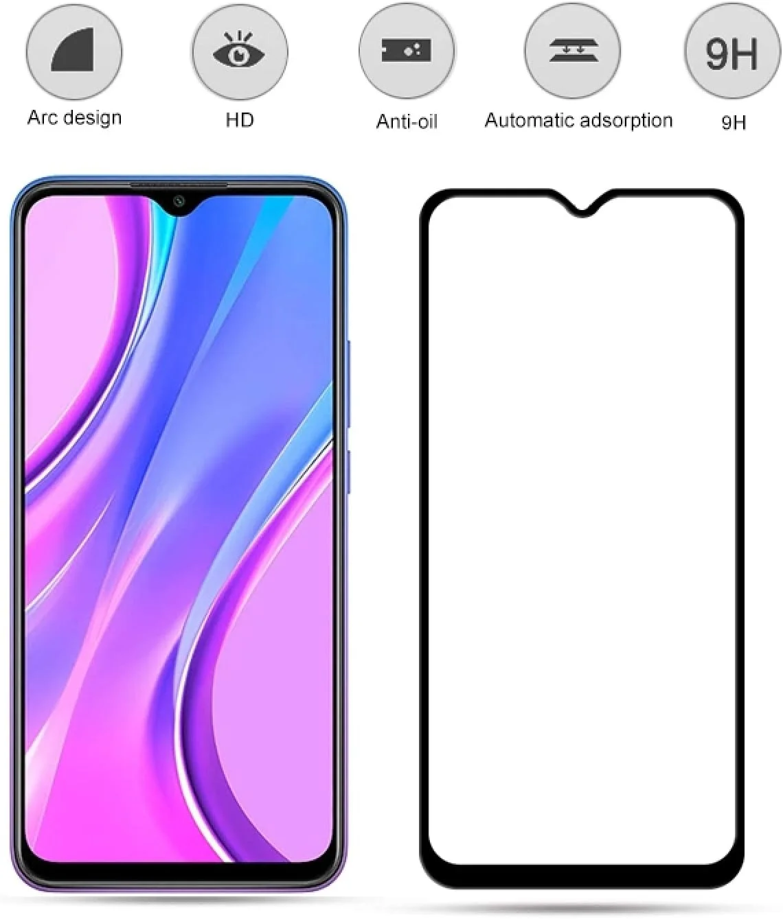 محافظ صفحه نمایش گوشی هوشمند CHENCHUAN برای شیائومی Redmi 9C، شیشه حرارت دیده 0.33 میلیمتری 9H 2.5D با چسب کامل محافظ صفحه نمایش گوشی هوشمند CHENCHUAN برای شیائومی Redmi 9C، شیشه حرارت دیده 0.33 میلیمتری 9H 2.5D با چسب کامل