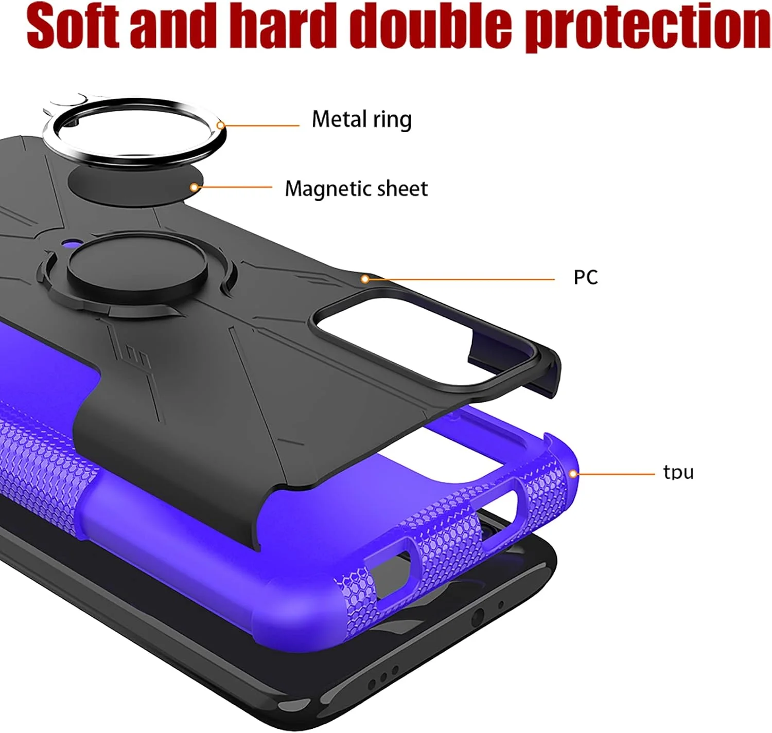 کاور محافظ گوشی GMUJIAO برای شیائومی Redmi 9T، کاور ضد ضربه دولایه، کاور گوشی TPU + PC 2 در 1 به همراه 2 محافظ صفحه نمایش شیشه ای حرارت دیده مقاوم در برابر خش - سفید