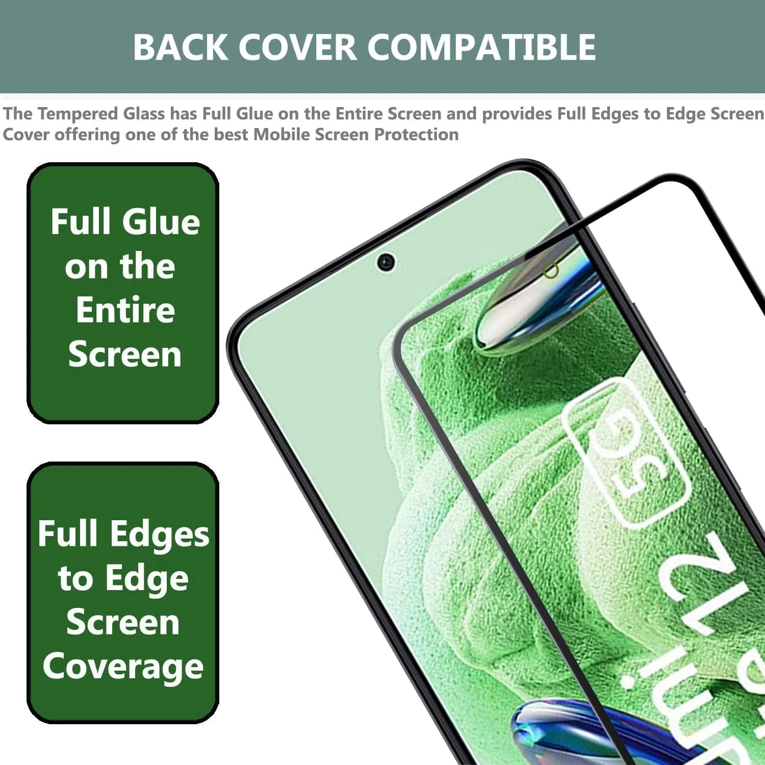 محافظ صفحه نمایش شیشه ای حرارت دیده فول چسب لبه به لبه EMODIL برای شیائومی Redmi Note 12 4G / 5G / Poco X5 محافظ صفحه نمایش شیشه ای حرارت دیده فول چسب لبه به لبه EMODIL برای شیائومی Redmi Note 12 4G / 5G / Poco X5