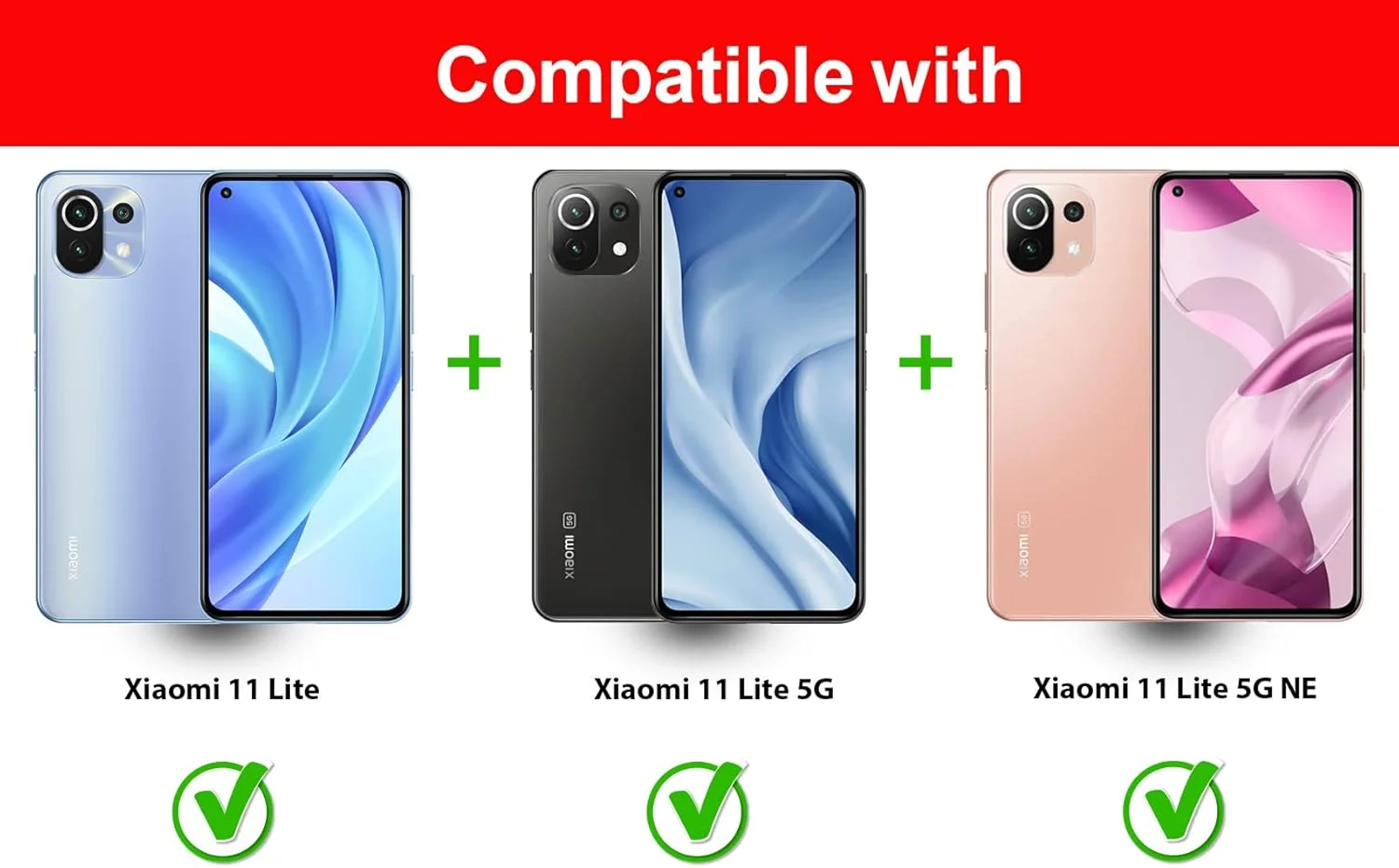 محافظ صفحه نمایش Al-HuTrusHi سازگار با Xiaomi Mi 11 Lite/Mi 11 Lite 5G / Xiaomi 11 Lite 5G NE، [نصب آسان] [بدون حباب] [سازگار با قاب] [ضد اثر انگشت]