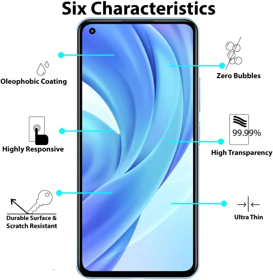 محافظ صفحه نمایش Al-HuTrusHi سازگار با Xiaomi Mi 11 Lite/Mi 11 Lite 5G / Xiaomi 11 Lite 5G NE، [نصب آسان] [بدون حباب] [سازگار با قاب] [ضد اثر انگشت]