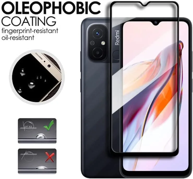 محافظ صفحه نمایش شیشه ای شیائومی Redmi 12C، پوشش کامل چسب، محافظ صفحه نمایش شیشه ای لبه به لبه برای شیائومی Redmi 12C 2023 (مشکی) محافظ صفحه نمایش شیشه ای شیائومی Redmi 12C، پوشش کامل چسب، محافظ صفحه نمایش شیشه ای لبه به لبه برای شیائومی Redmi 12C 2023 (مشکی)