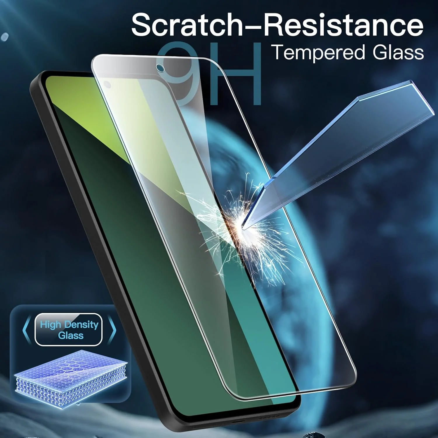 محافظ صفحه نمایش JETech برای گوشی شیائومی Redmi Note 13 Pro 5G، فیلم شیشه ای حرارت دیده 9H، ضد خش، شفاف HD، بسته 3 عددی محافظ صفحه نمایش JETech برای گوشی شیائومی Redmi Note 13 Pro 5G، فیلم شیشه ای حرارت دیده 9H، ضد خش، شفاف HD، بسته 3 عددی