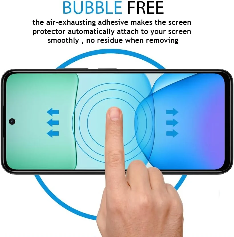 محافظ صفحه نمایش Al-HuTrusHi سازگار با شیائومی Redmi 13 / Redmi 13x / Redmi Note 13R، شیشه حرارت دیده [ضد تابش نور] [پوشش کامل HD] [نصب آسان] [حساس به لمس]