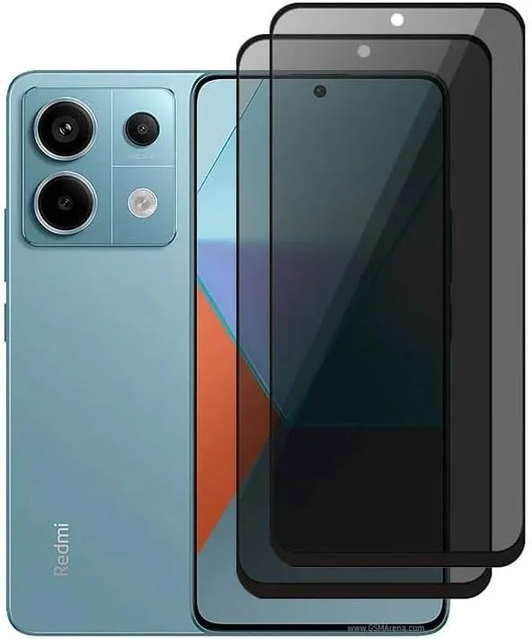 محافظ صفحه نمایش شیائومی Redmi Note 13 Pro، شیشه حرارت دیده منحنی سه بعدی ضد جاسوسی با سختی 9H، محافظ صفحه نمایش پوشش کامل ضد اثر انگشت برای Redmi Note 13 Pro (حریم خصوصی 5D، 2 عددی)
