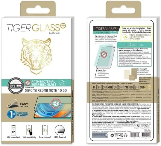 محافظ صفحه نمایش شیشه ای حرارت دیده آنتی باکتریال Muvit Tiger Glass Plus برای گوشی موبایل شیائومی Redmi Note 10 5G محافظ صفحه نمایش شیشه ای حرارت دیده آنتی باکتریال Muvit Tiger Glass Plus برای گوشی موبایل شیائومی Redmi Note 10 5G