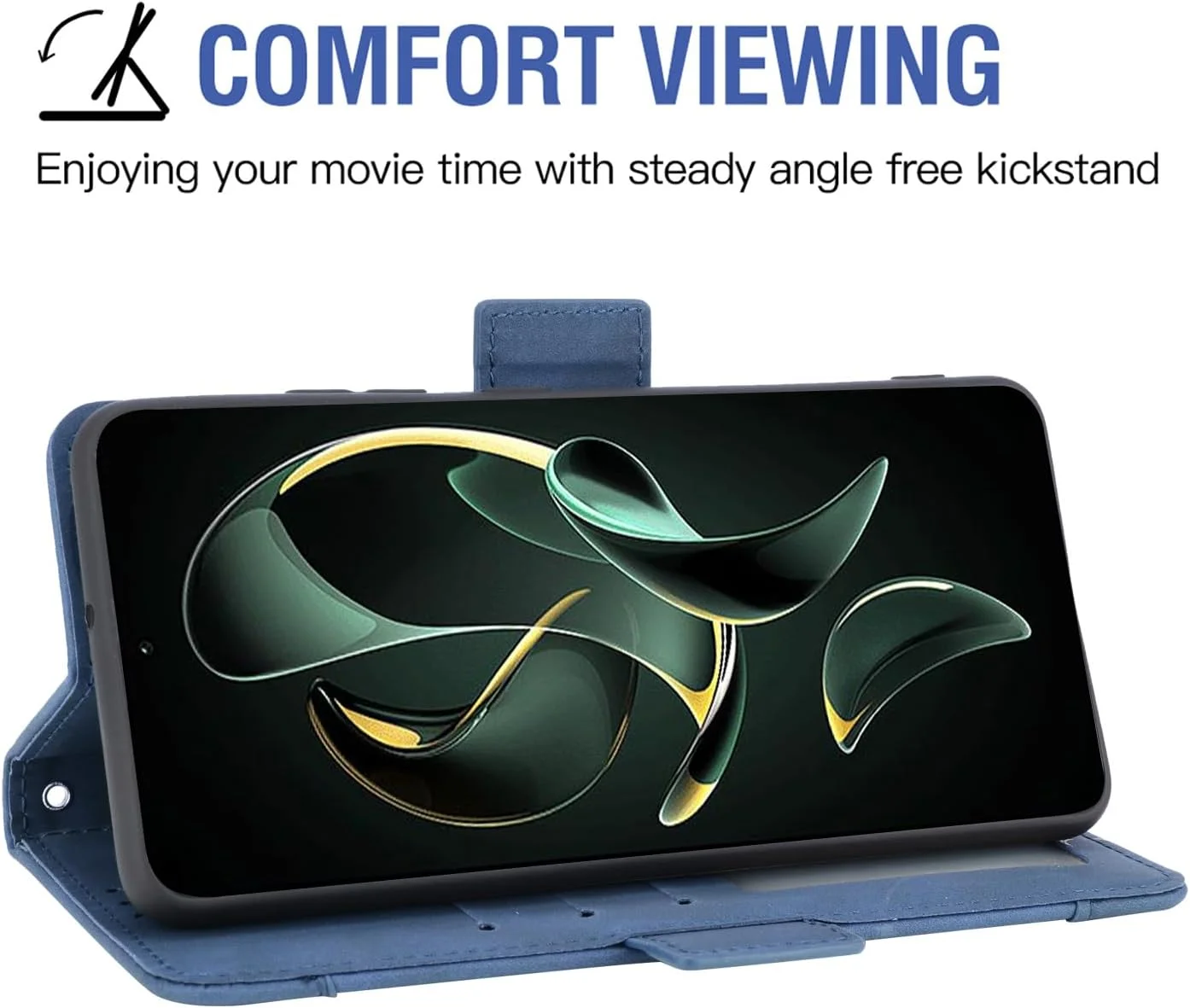 کیف پول چرمی سازگار با گوشی شیائومی 13T 5G به همراه محافظ صفحه نمایش شیشه ای، جا کارتی، کاور محافظ تلفن همراه مناسب برای زنان و مردان - آبی کیف پول چرمی سازگار با گوشی شیائومی 13T 5G به همراه محافظ صفحه نمایش شیشه ای، جا کارتی، کاور محافظ تلفن همراه مناسب برای زنان و مردان - آبی