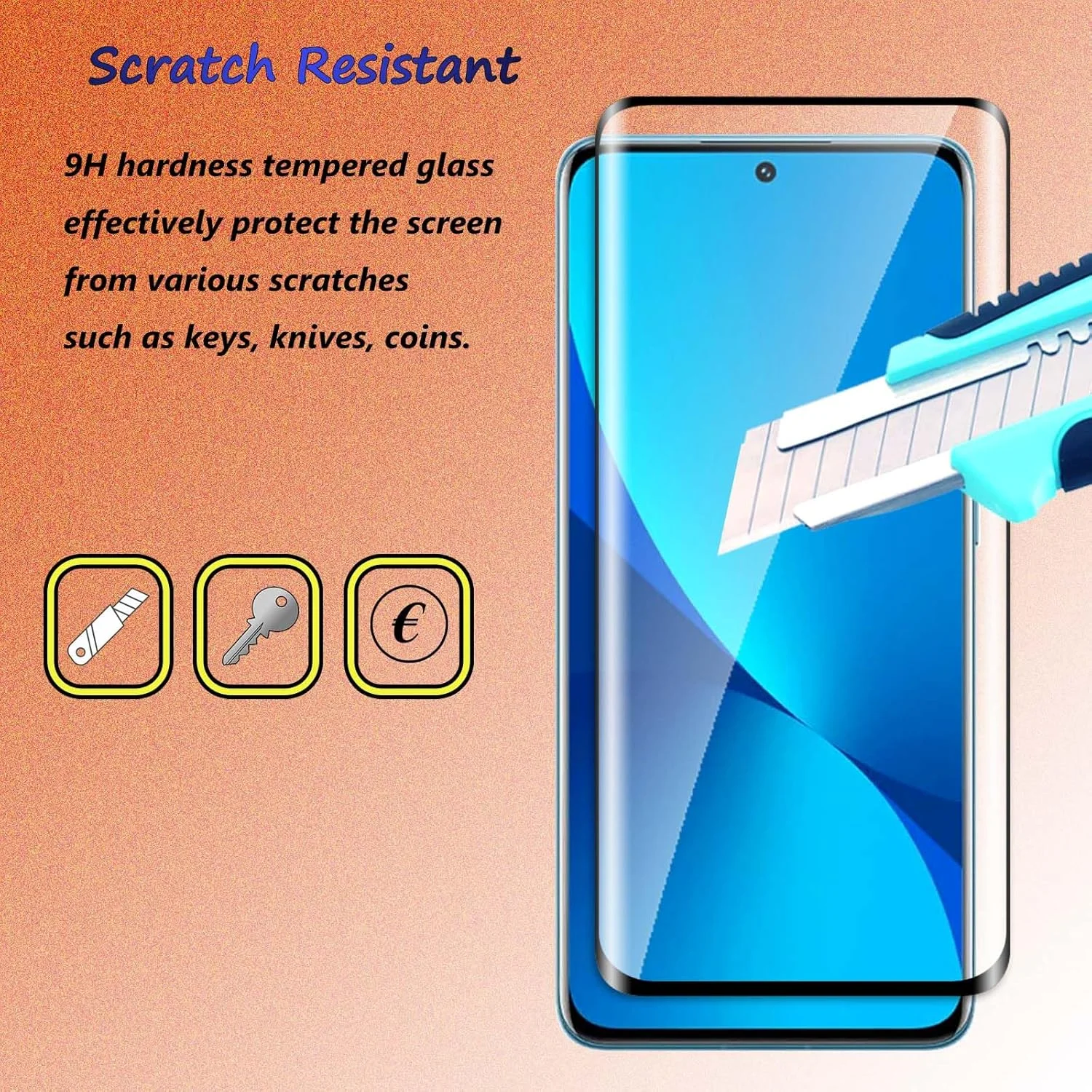 محافظ صفحه نمایش شیشه ای حرارت دیده Fyqzio [بسته 2+2 عددی] سازگار با Xiaomi 12/12X و دوربین، بدون حباب، سختی 9H، ضد خش، لبه های منحنی سه بعدی، محافظ صفحه نمایش HD برای Xiaomi 12/12X