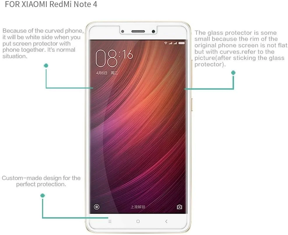 محافظ صفحه نمایش شیشه ای تمپرد گوشی شیائومی ردمی نوت 4 - شفاف
