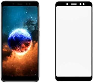 محافظ صفحه نمایش شیشه ای حرارت دیده LUOYA برای گوشی شیائومی Redmi Note 5 Pro، پوشش کامل لبه های سه بعدی، مشکی، 5.99 اینچ