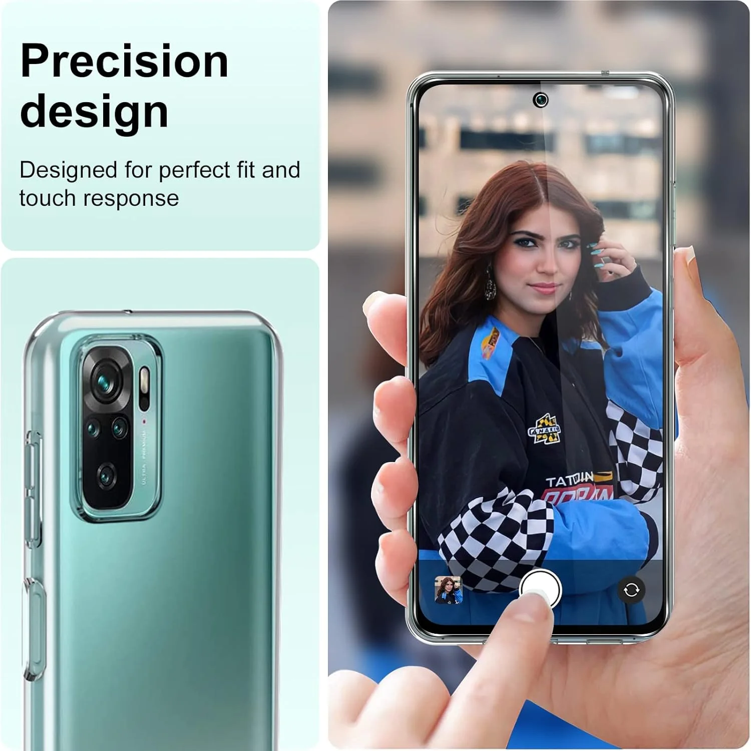 کاور واوکی برای گوشی شیائومی ردمی نوت 10 4G/10S 4G به همراه 2 محافظ صفحه نمایش، کاور سیلیکونی نرم و شفاف و شیشه حرارت دیده، کاور TPU فوق العاده نازک و ضد ضربه برای ردمی نوت 10 4G سایز 6.43 اینچ