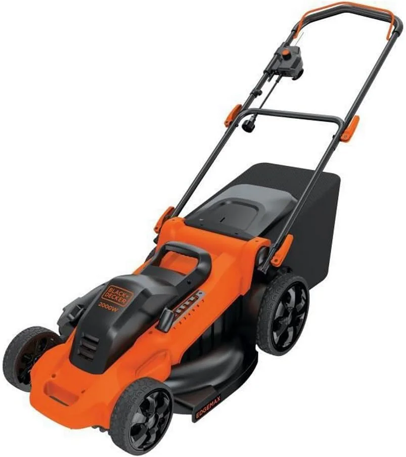 BLACK+DECKER LM2000-QS 2000W 3-in-1 Electric Lawnmower (48 cm Cutting Width, 50 L Grass Catcher, 7 Cutting Height Adjustment, Ideal for Large Lawns)