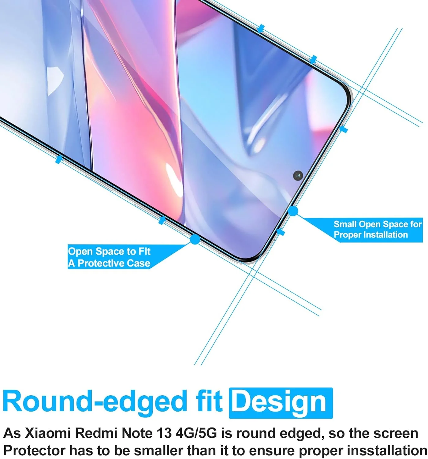 Viojrlra Pack of 3 Tempered Glass for Xiaomi Redmi Note 13 5G, 9H Hardness HD Clear Screen Protector, Anti Scratch, Anti-Fingerprint, Bubble Free, Ultra Resistant Screen Protector Viojrlra Pack of 3 Tempered Glass for Xiaomi Redmi Note 13 5G, 9H Hardness HD Clear Screen Protector, Anti Scratch, Anti-Fingerprint, Bubble Free, Ultra Resistant Screen Protector