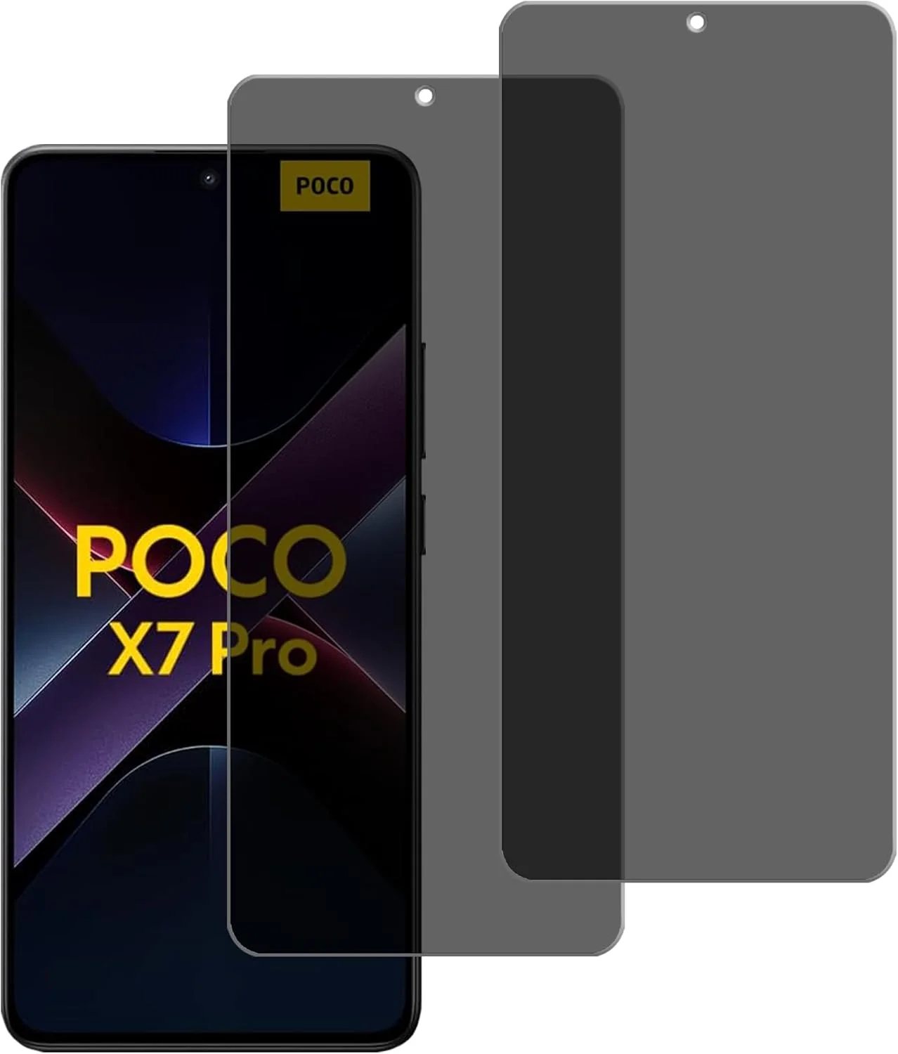 محافظ صفحه نمایش حریم خصوصی شیائومی POCO X7 Pro، بسته 2 عددی، فیلم شیشه ای حرارت دیده ضد جاسوسی، محافظ صفحه نمایش ضد خش برای شیائومی POCO X7 Pro 6.67 اینچ (حریم خصوصی)