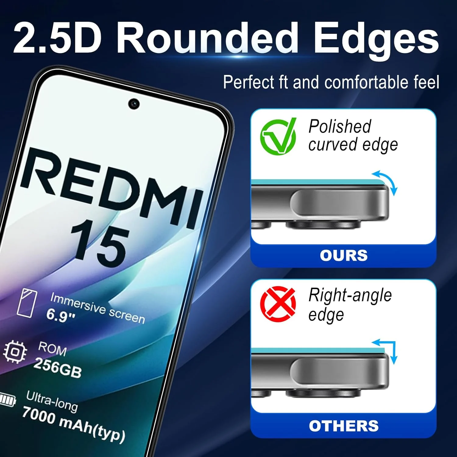 Bihizei Tempered Glass for Xiaomi Redmi 15 4G/5G, 2 Pieces Screen Protector and 2 Pieces Rear Camera Protective Film, 9H Hardness, Anti-Scratch, HD Bihizei Tempered Glass for Xiaomi Redmi 15 4G/5G, 2 Pieces Screen Protector and 2 Pieces Rear Camera Protective Film, 9H Hardness, Anti-Scratch, HD