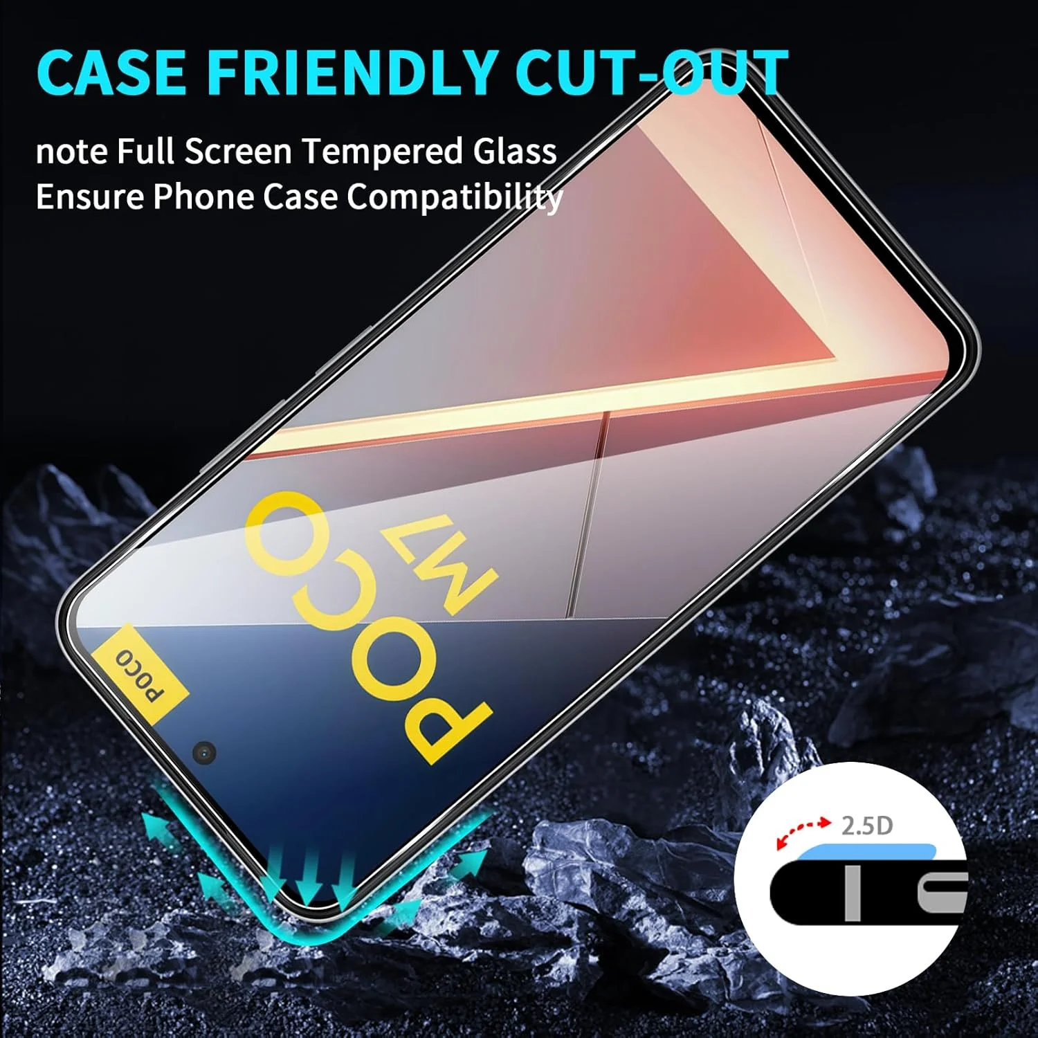 Lutree Tempered Glass Screen Protector for Xiaomi Poco M7 4G, Pack of 3 + 3 Protective Glass + Camera Protection Film, 9H Hardness Anti-Scratch Screen Protector, Bubble-Free HD Screen Protector Lutree Tempered Glass Screen Protector for Xiaomi Poco M7 4G, Pack of 3 + 3 Protective Glass + Camera Protection Film, 9H Hardness Anti-Scratch Screen Protector, Bubble-Free HD Screen Protector