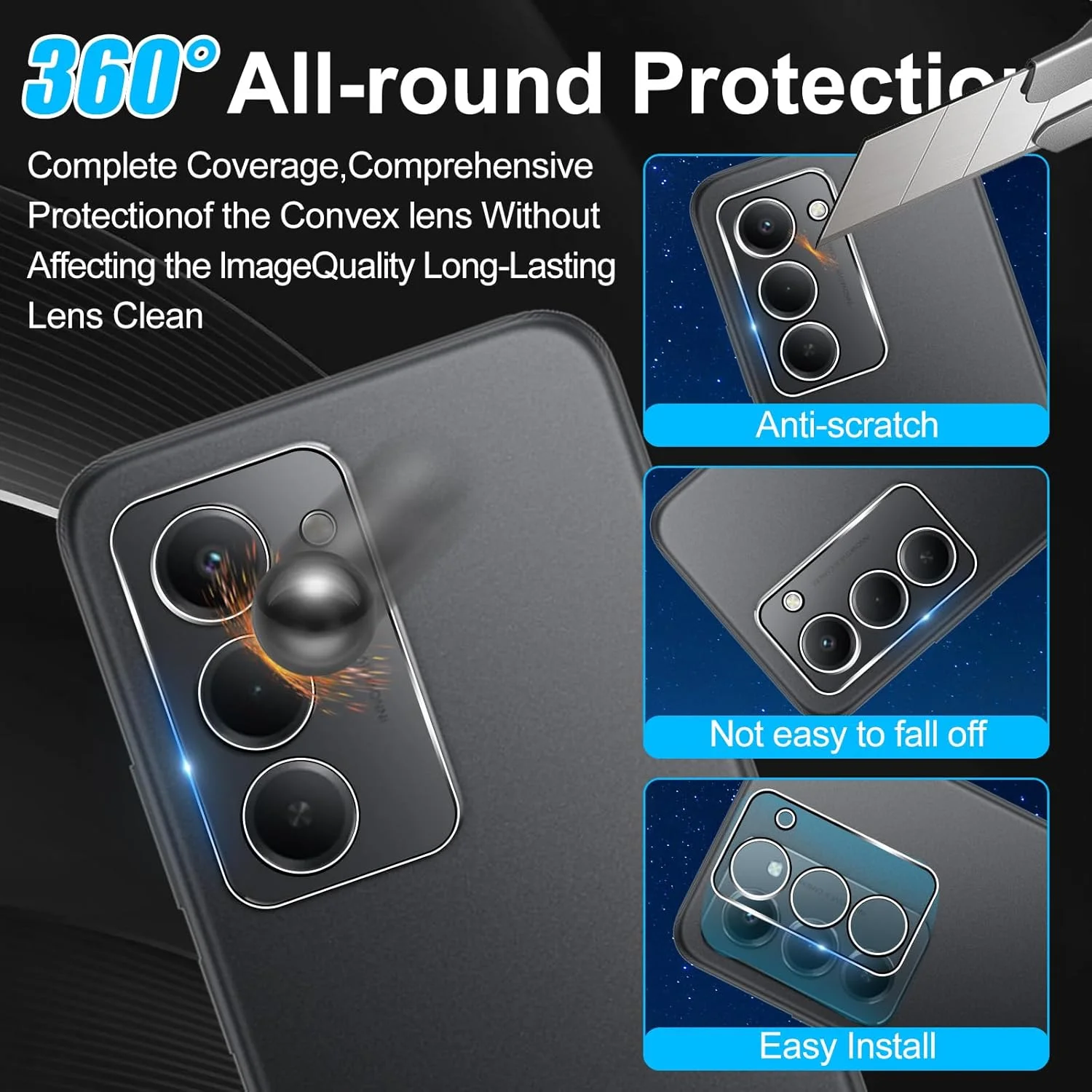 Bihizei Tempered Glass for Xiaomi Redmi 15 4G/5G, 2 Pieces Screen Protector and 2 Pieces Rear Camera Protective Film, 9H Hardness, Anti-Scratch, HD Bihizei Tempered Glass for Xiaomi Redmi 15 4G/5G, 2 Pieces Screen Protector and 2 Pieces Rear Camera Protective Film, 9H Hardness, Anti-Scratch, HD