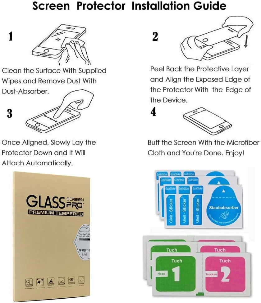 Alenbowen Screen Protector for Xiaomi Redmi Note 11S Inch Phone, Glass Screen Protector, 9H Hardness, Anti-Scratch, Full Coverage of Black Edge, Anti-Blister [4 Pieces]