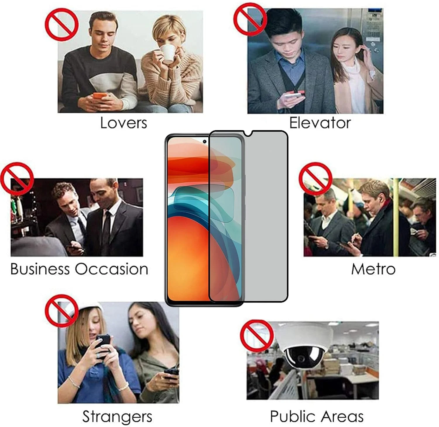 محافظ صفحه نمایش حریم خصوصی شیشه ای EXELLE برای شیائومی Redmi 10C، سختی 9H [ضد خش] [ضد اثر انگشت] فیلم بدون حباب برای Redmi 10C
