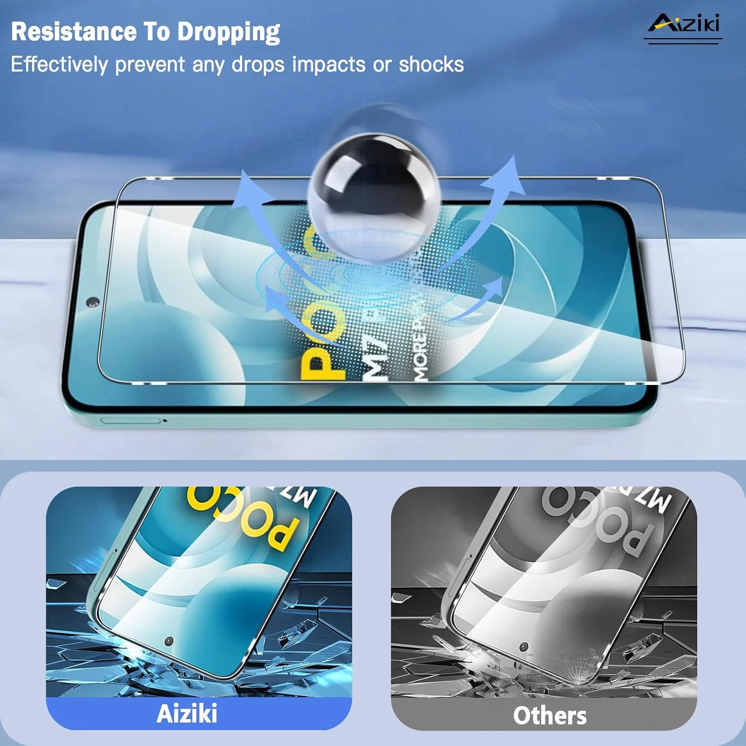 آیزیکی [2 عدد شیشه حرارت دیده برای شیائومی پوکو M7 پلاس 5G، شفاف HD، ضد خش، ضد اثر انگشت، محافظ صفحه نمایش پوشش کامل با سختی 9H برای شیائومی پوکو M7 پلاس 5G آیزیکی [2 عدد شیشه حرارت دیده برای شیائومی پوکو M7 پلاس 5G، شفاف HD، ضد خش، ضد اثر انگشت، محافظ صفحه نمایش پوشش کامل با سختی 9H برای شیائومی پوکو M7 پلاس 5G