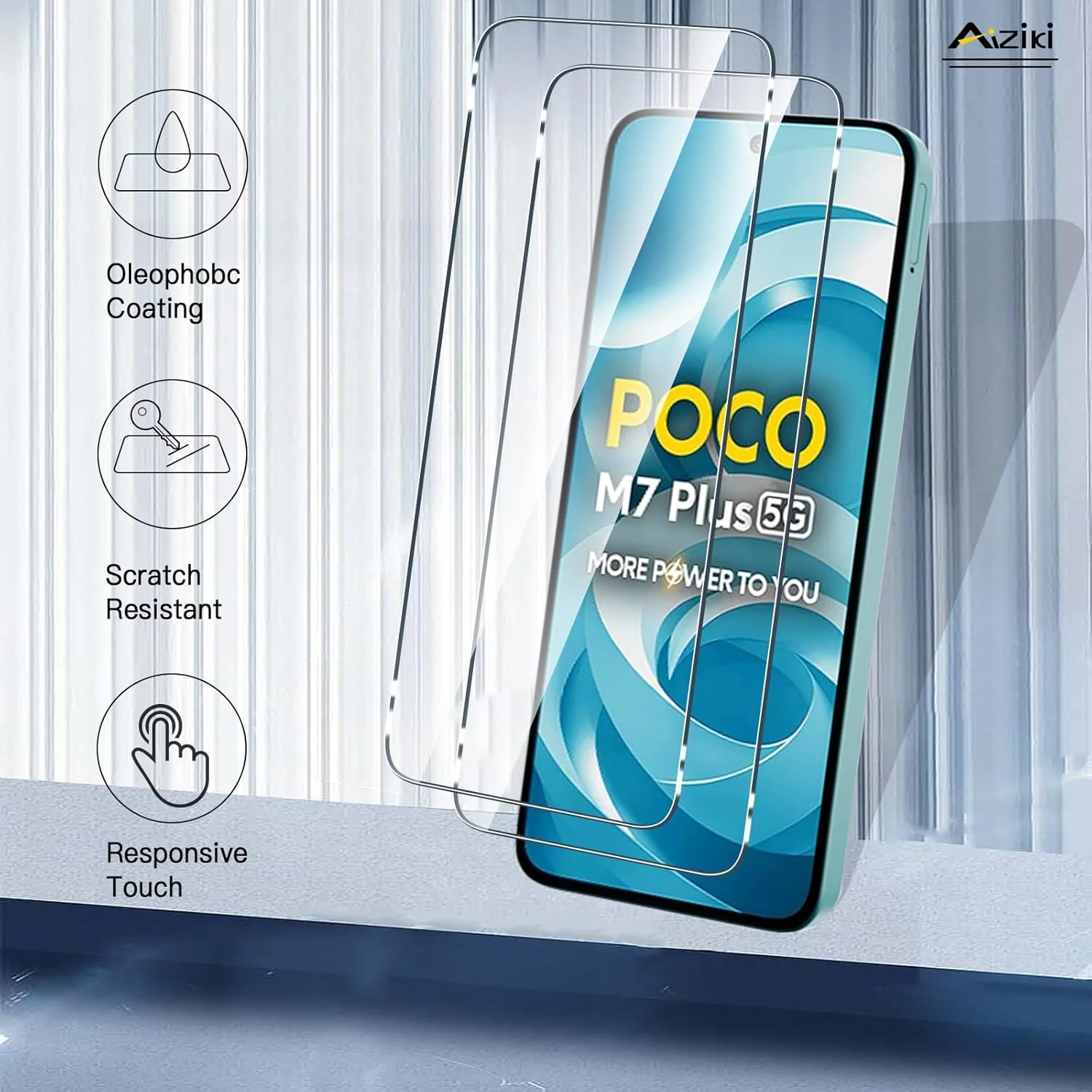 آیزیکی [2 عدد شیشه حرارت دیده برای شیائومی پوکو M7 پلاس 5G، شفاف HD، ضد خش، ضد اثر انگشت، محافظ صفحه نمایش پوشش کامل با سختی 9H برای شیائومی پوکو M7 پلاس 5G آیزیکی [2 عدد شیشه حرارت دیده برای شیائومی پوکو M7 پلاس 5G، شفاف HD، ضد خش، ضد اثر انگشت، محافظ صفحه نمایش پوشش کامل با سختی 9H برای شیائومی پوکو M7 پلاس 5G