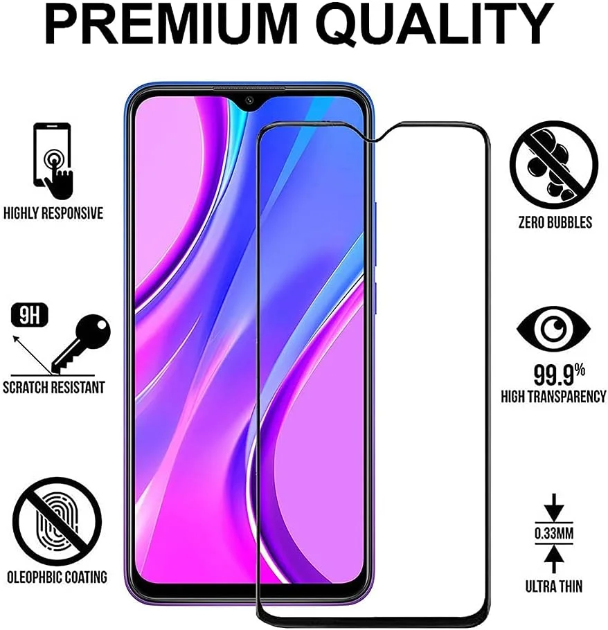 محافظ صفحه نمایش شیشه ای حرارت دیده برای گوشی شیائومی Redmi 9T - مشکی
