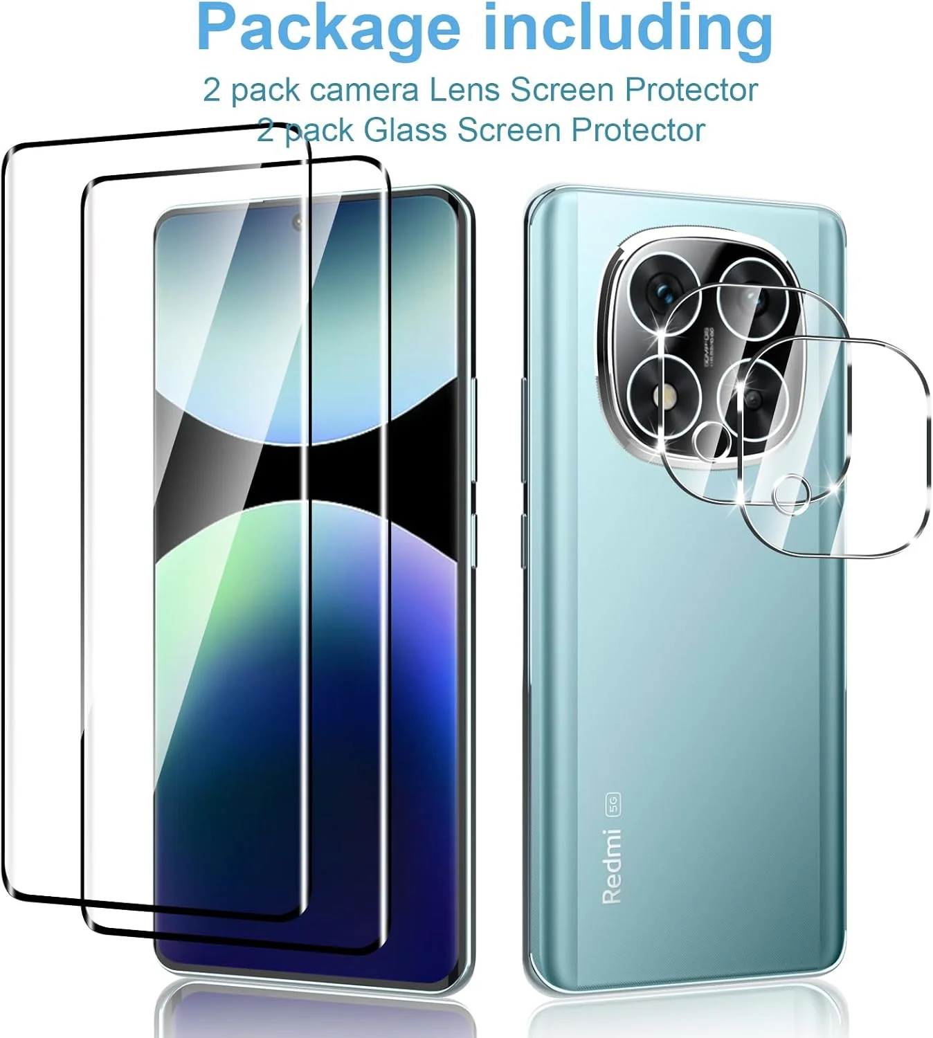 محافظ صفحه نمایش شیشه ای حرارت دیده شفاف آنووکوا (2+2 تکه) مناسب برای گوشی شیائومی Redmi Note 14 Pro Plus 5G به همراه محافظ لنز دوربین پشتی بدون حباب محافظ صفحه نمایش شیشه ای حرارت دیده شفاف آنووکوا (2+2 تکه) مناسب برای گوشی شیائومی Redmi Note 14 Pro Plus 5G به همراه محافظ لنز دوربین پشتی بدون حباب