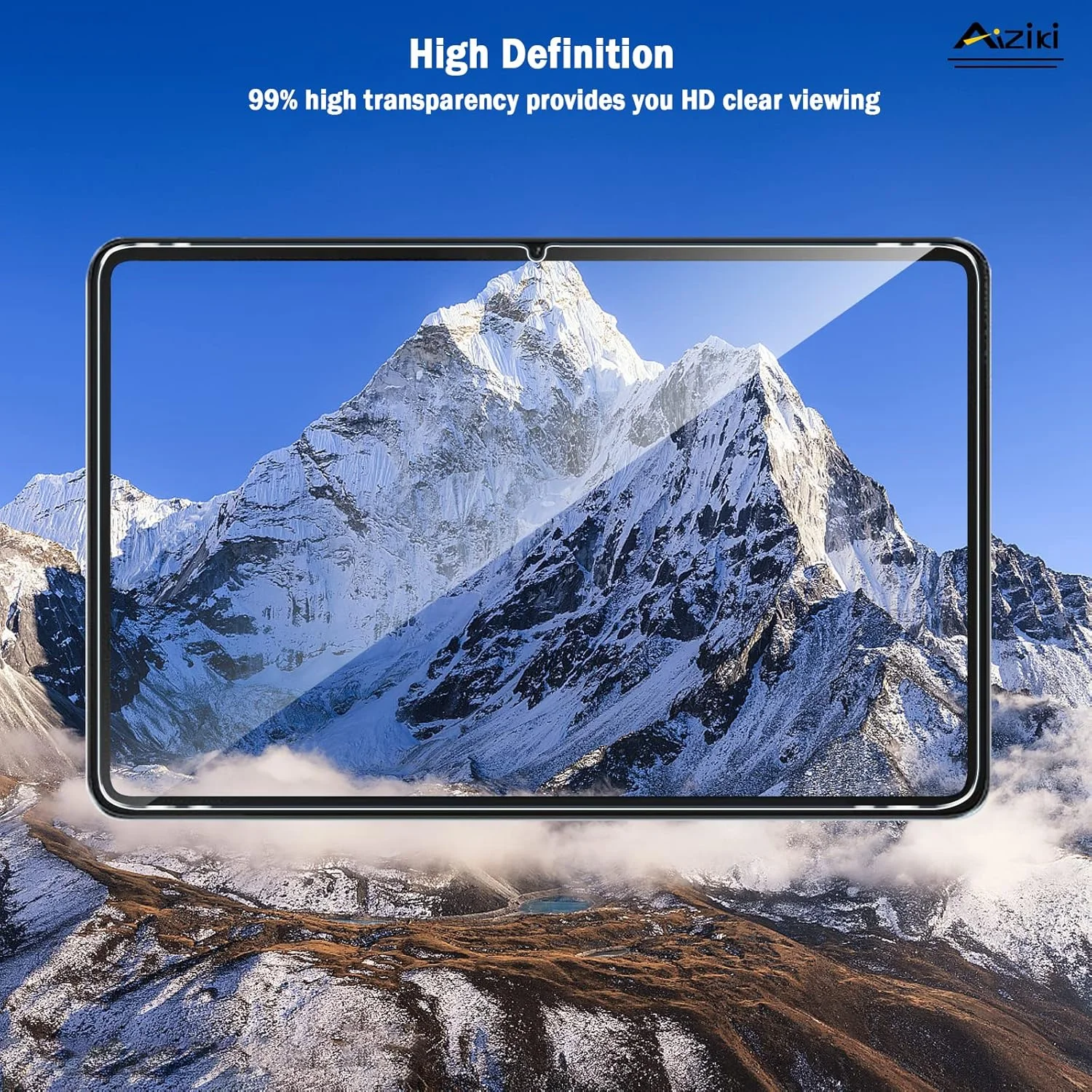 محافظ صفحه نمایش شیشه ای Aiziki برای شیائومی پد 6، فیلم شیشه ای حرارت دیده، محافظت در برابر ضربه، ضد خرد شدن، ضد خش، شفاف HD، بدون حباب، [2 عدد] محافظ صفحه نمایش شیائومی پد 6