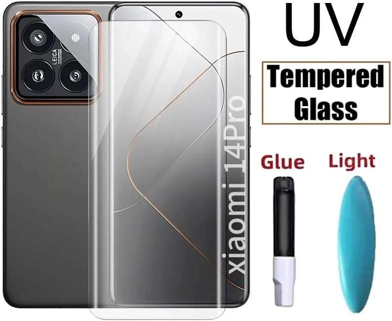 محافظ صفحه نمایش شیشه ای برای شیائومی 14 پرو 5G، وضوح HD، سختی 9H، لبه گرد منحنی سه بعدی، حساسیت بالا، ضد خش، ضد روغن، بدون حباب، فیلم محافظ صفحه نمایش برای شیائومی 14 پرو (UV Clear) محافظ صفحه نمایش شیشه ای برای شیائومی 14 پرو 5G، وضوح HD، سختی 9H، لبه گرد منحنی سه بعدی، حساسیت بالا، ضد خش، ضد روغن، بدون حباب، فیلم محافظ صفحه نمایش برای شیائومی 14 پرو (UV Clear)
