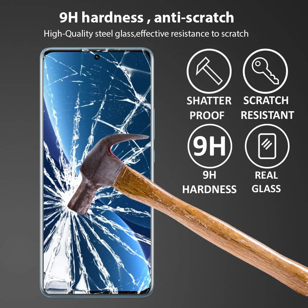 محافظ صفحه نمایش الحتروشی سازگار با شیائومی 12S Pro / محافظ صفحه نمایش شیائومی 12 Pro شیشه حرارت دیده [پوشش کامل HD] [نصب آسان] [سختی 9H] [حساس به لمس] [ضد خرد شدن]